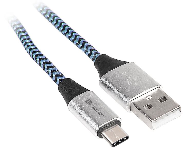 Tracer USB 2.0 Type C A Male 1m black blue 46266