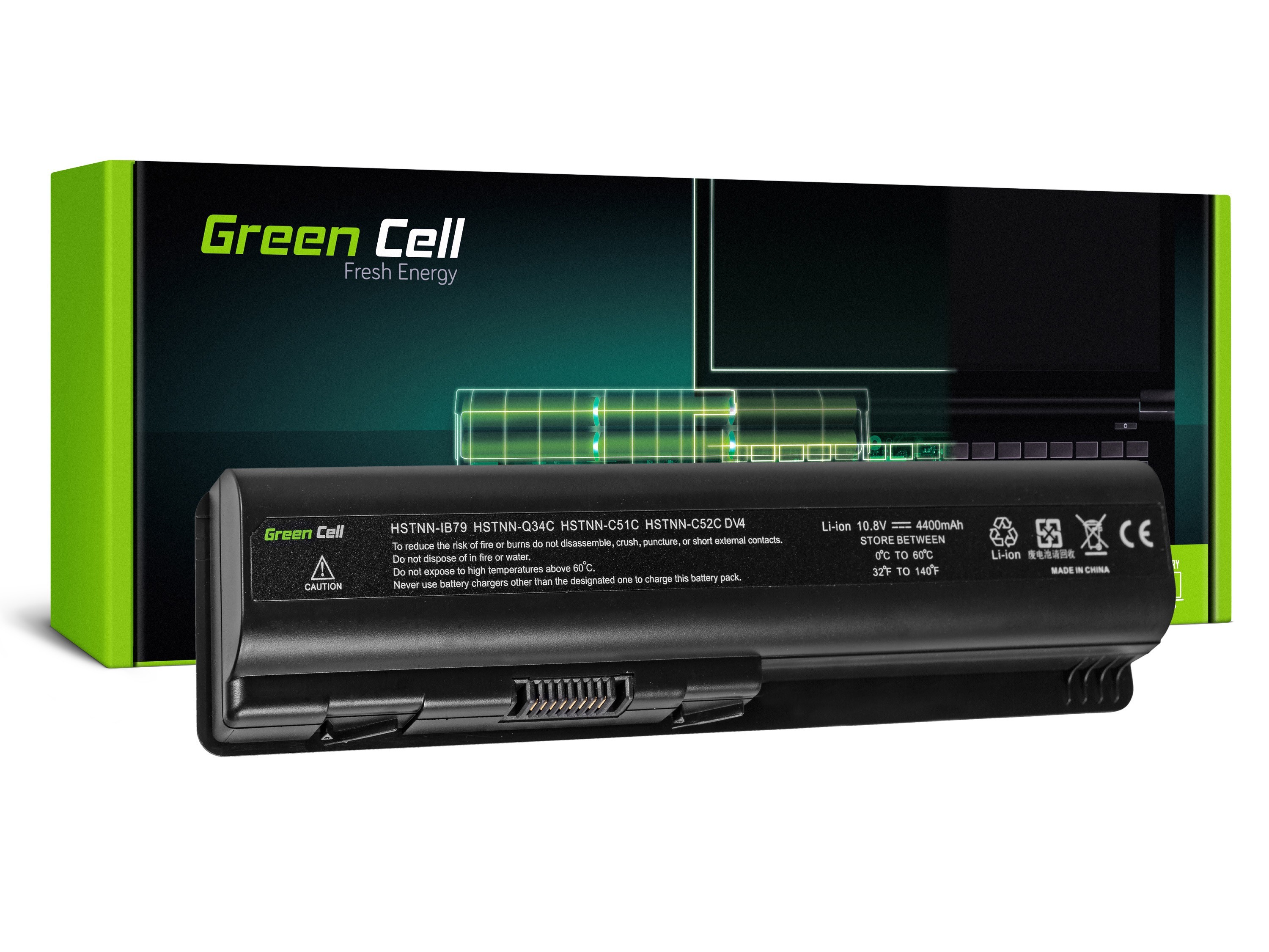 Green Cell Battery for HP DV4 DV5 DV6 CQ60 CQ70 G50 G70 / 11,1V 4400mAh