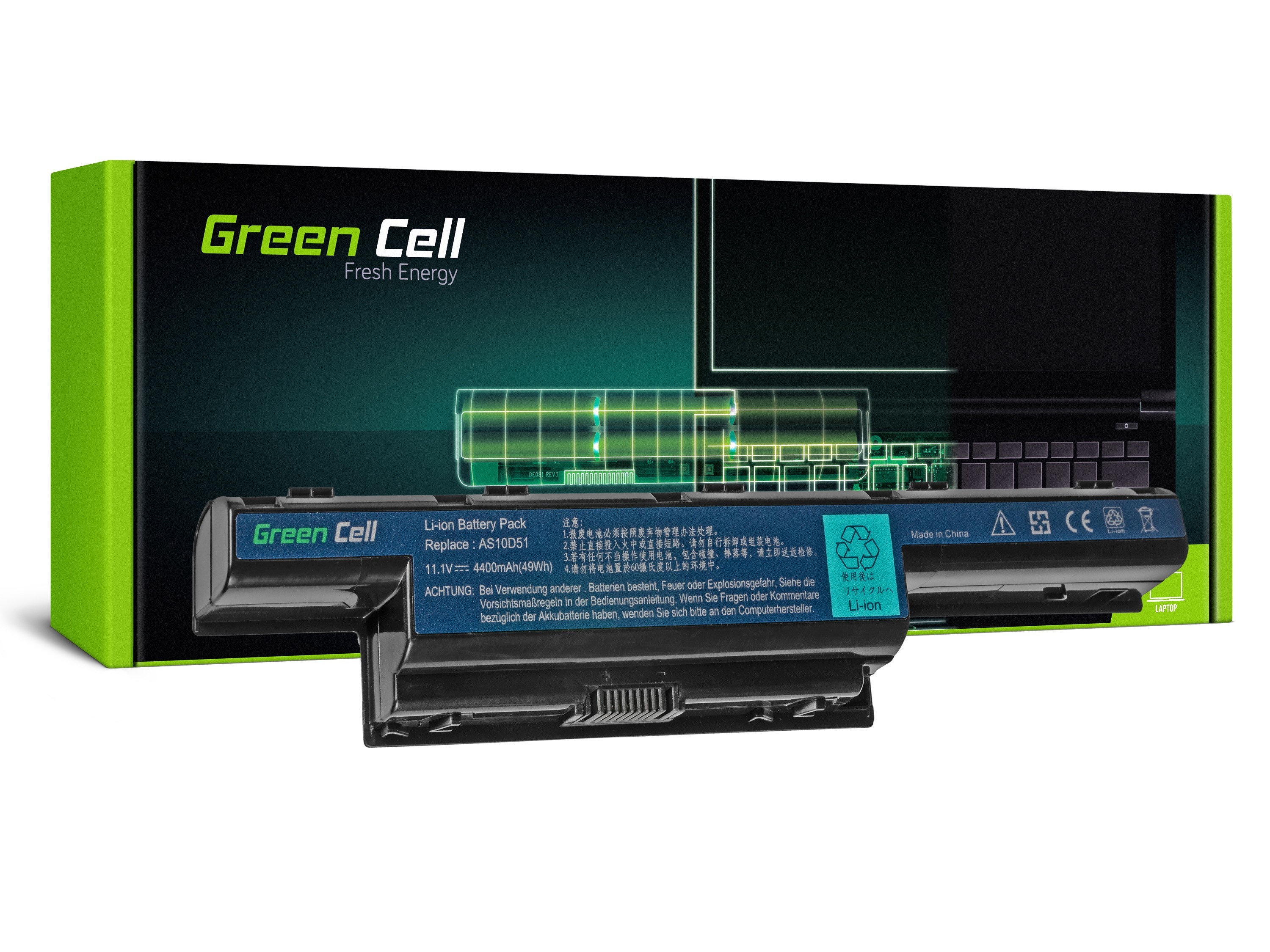 Green Cell Battery for Acer Aspire 5740G 5741G 5742G 5749Z 5750G 5755G / 11,1V 4400mAh