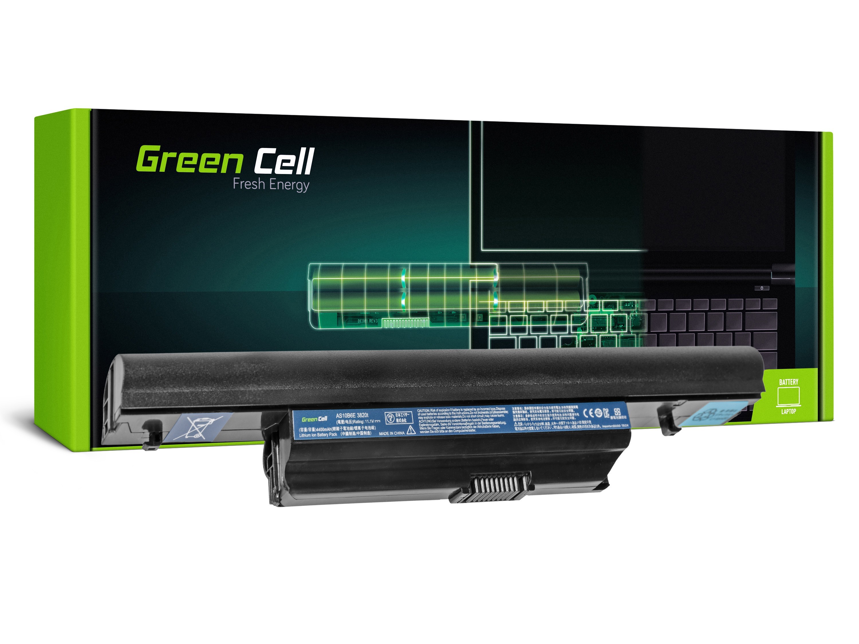 Green Cell Battery for Acer Aspire 5553 5625G 5745 5745G 5820T / 11,1V 4400mAh