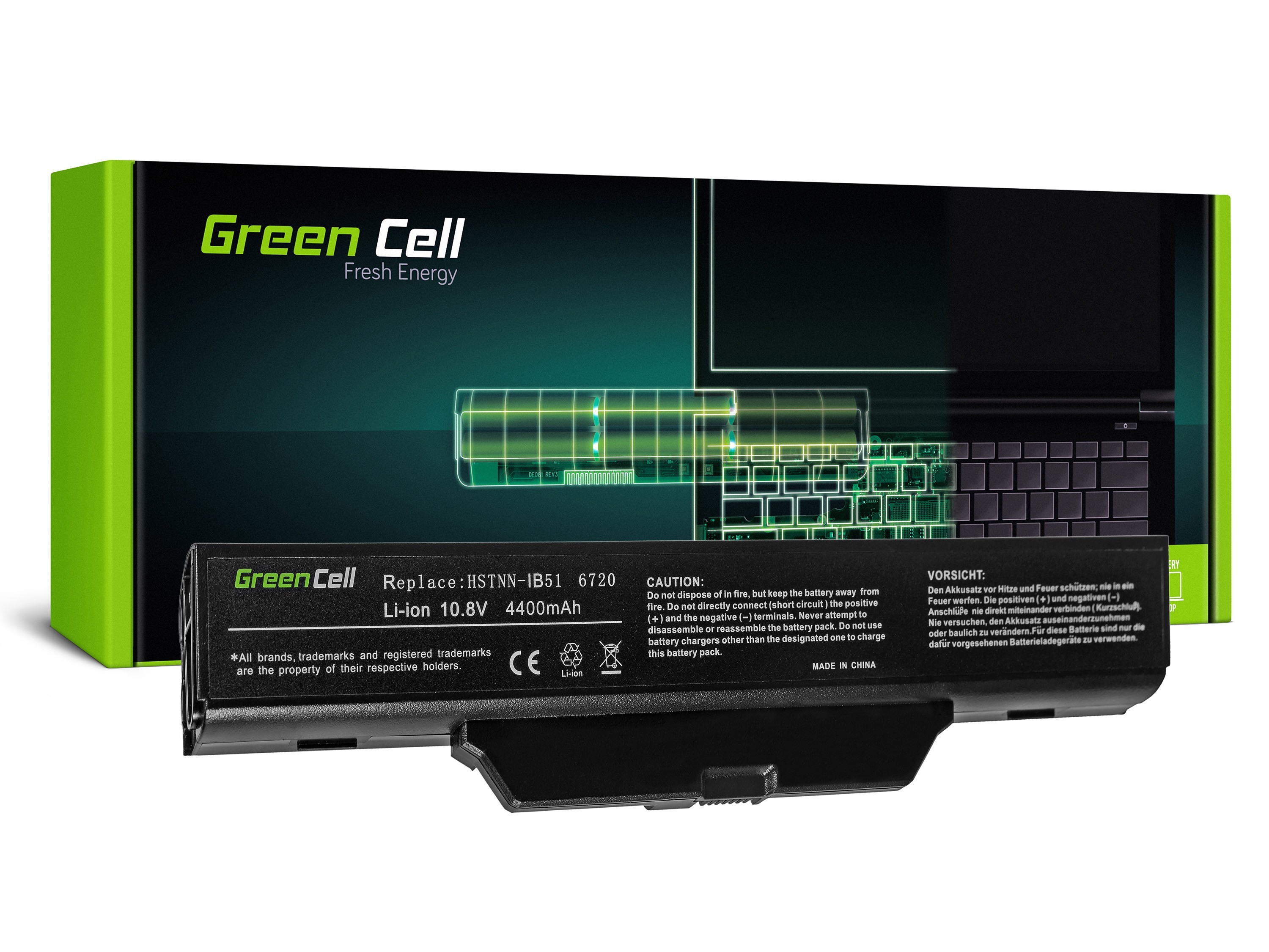 Green Cell Battery for HP 550 610 HP Compaq 6720s 6820s / 11,1V 4400mAh