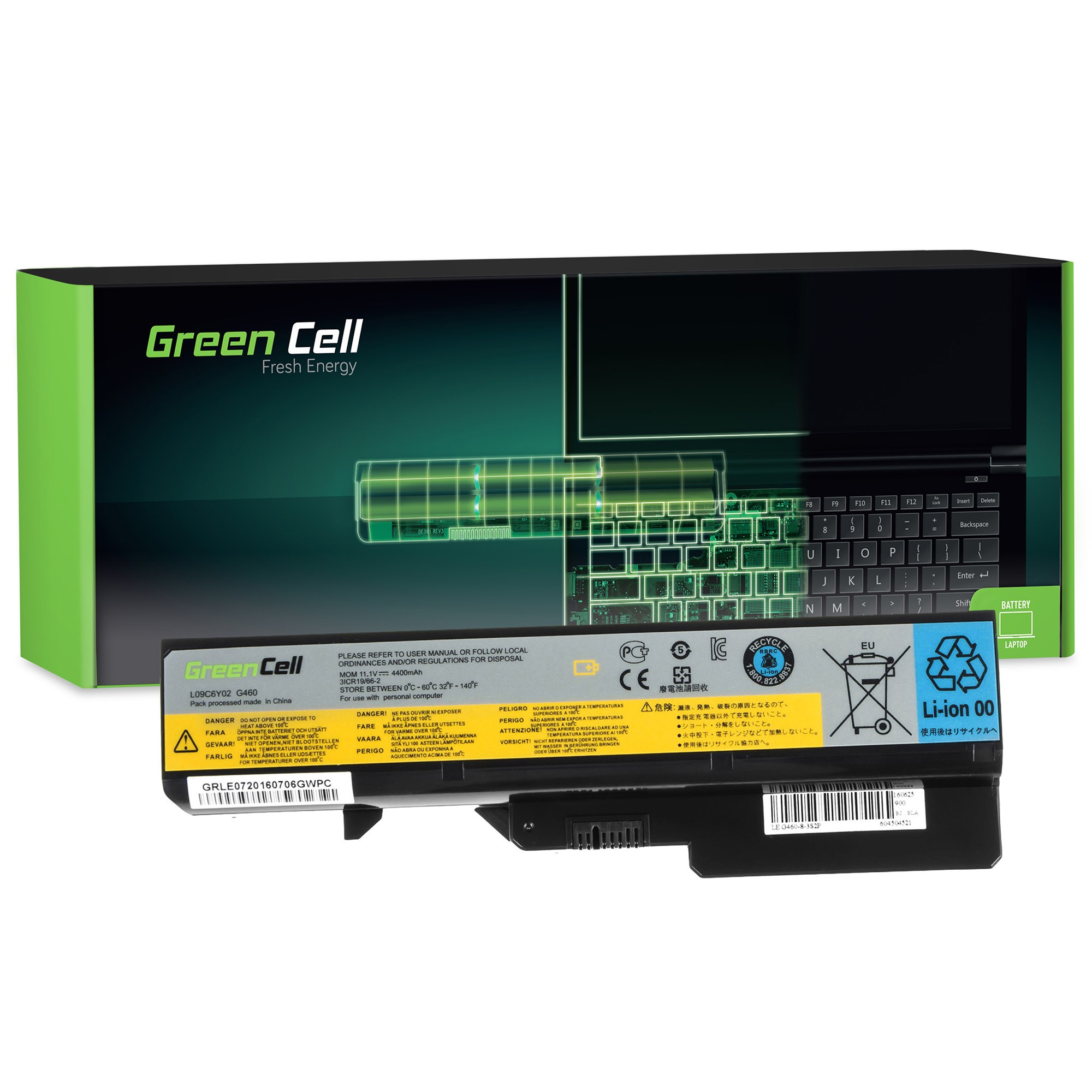 Green Cell Battery for Lenovo G460 G560 G570 / 11,1V 4400mAh