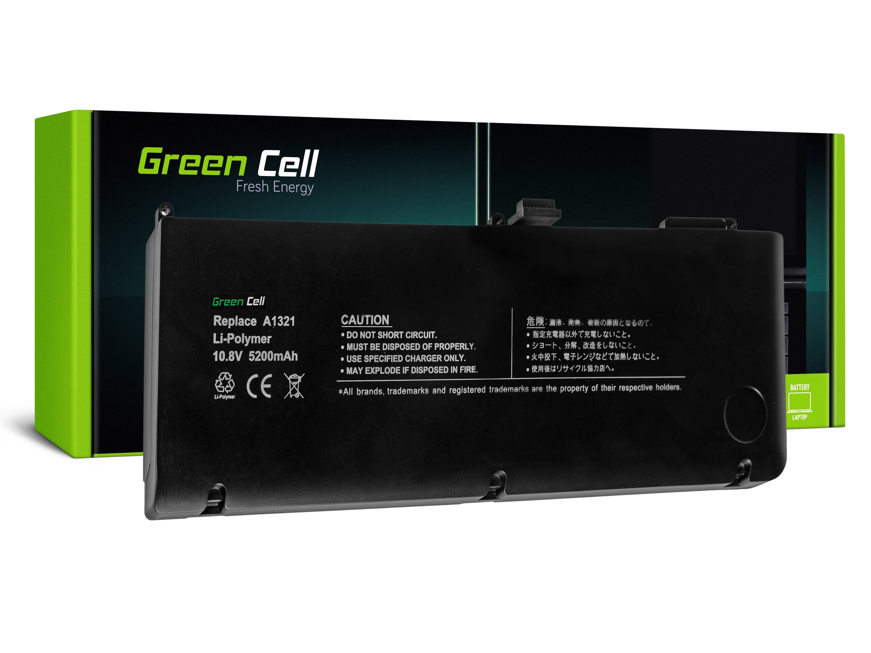 Green Cell Battery for Apple Macbook Pro 15 A1286 2009-2010 / 11,1V 5200mAh