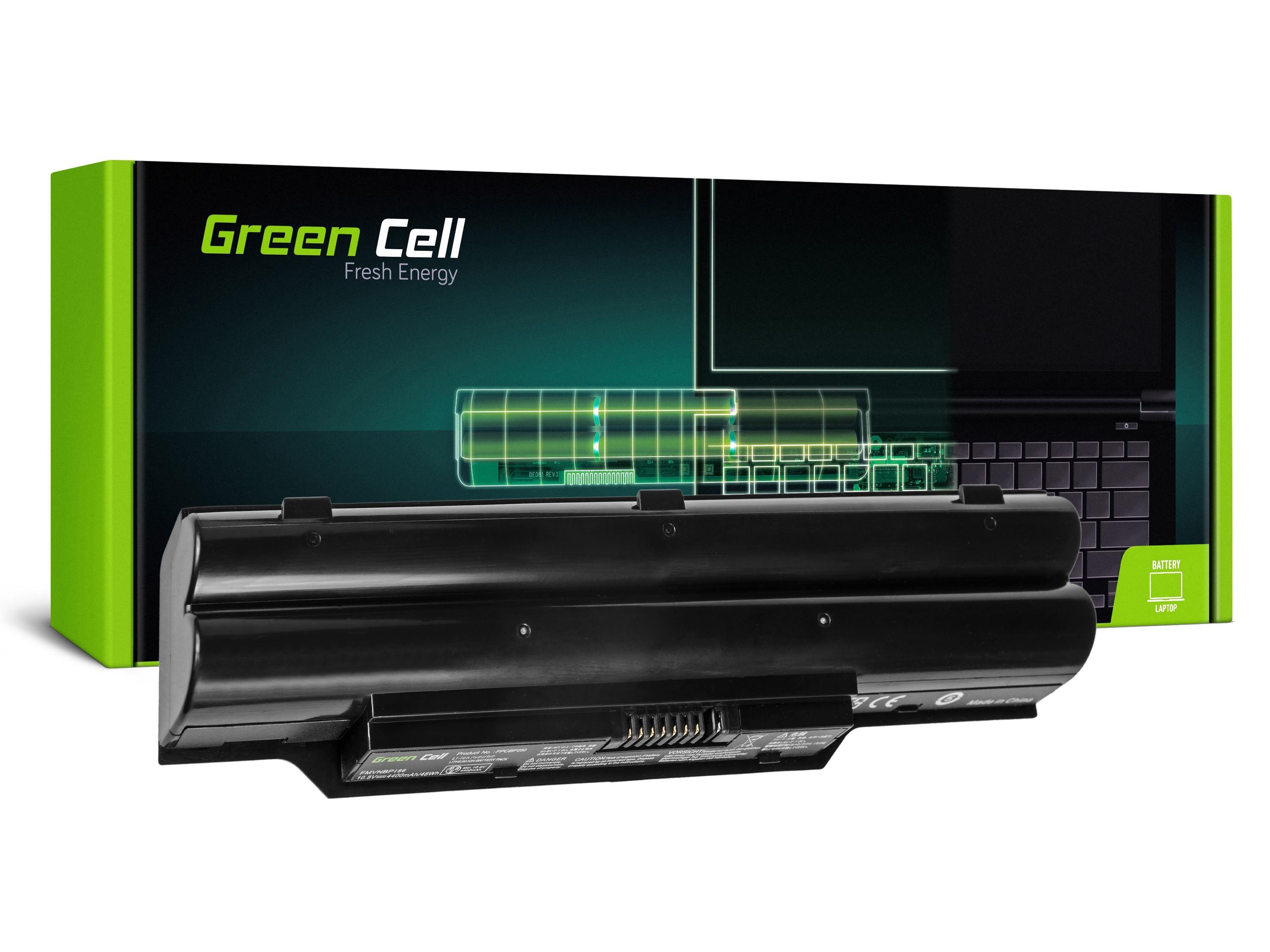 Green Cell Battery for Fujitsu-Siemens LifeBook A530 A531 AH530 AH531 / 11,1V 4400mAh