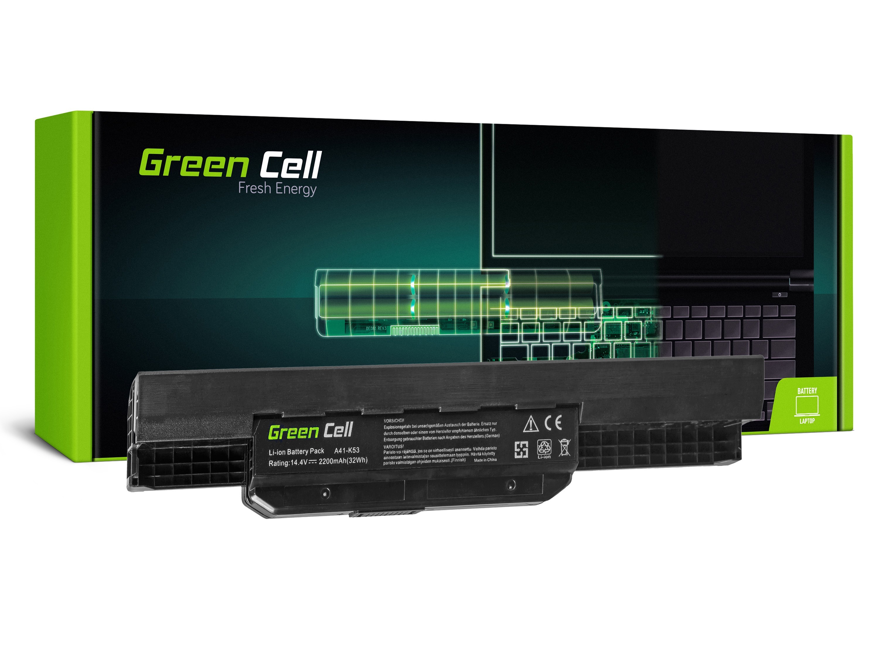 Green Cell Battery for Asus A31-K53 X53S X53T K53E / 14,4V 2200mAh