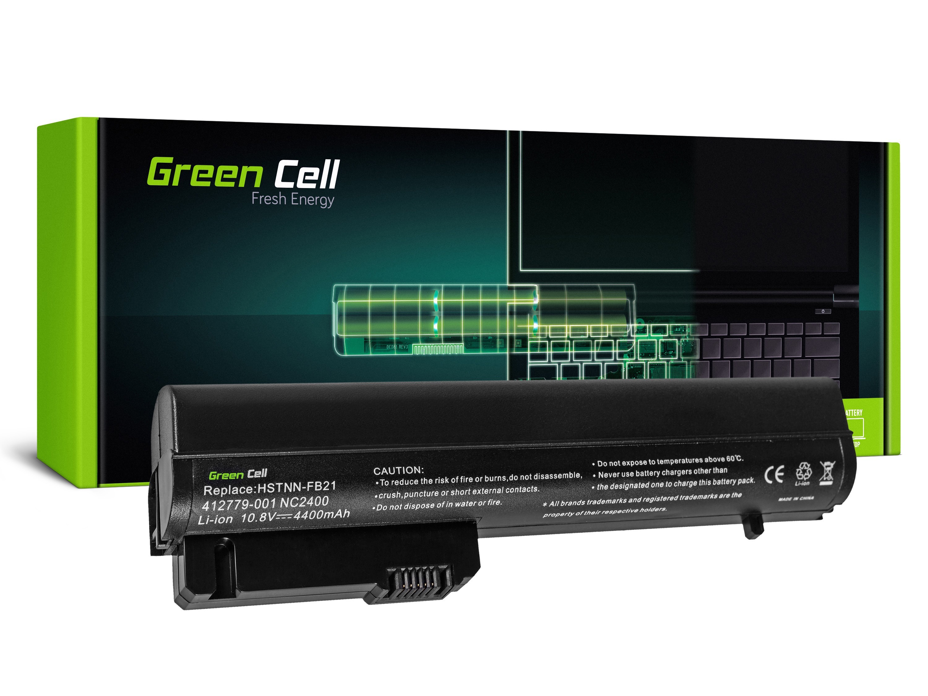 Green Cell Battery for HP Compaq 2510p nc2400 2530p 2540p / 11,1V 4400mAh