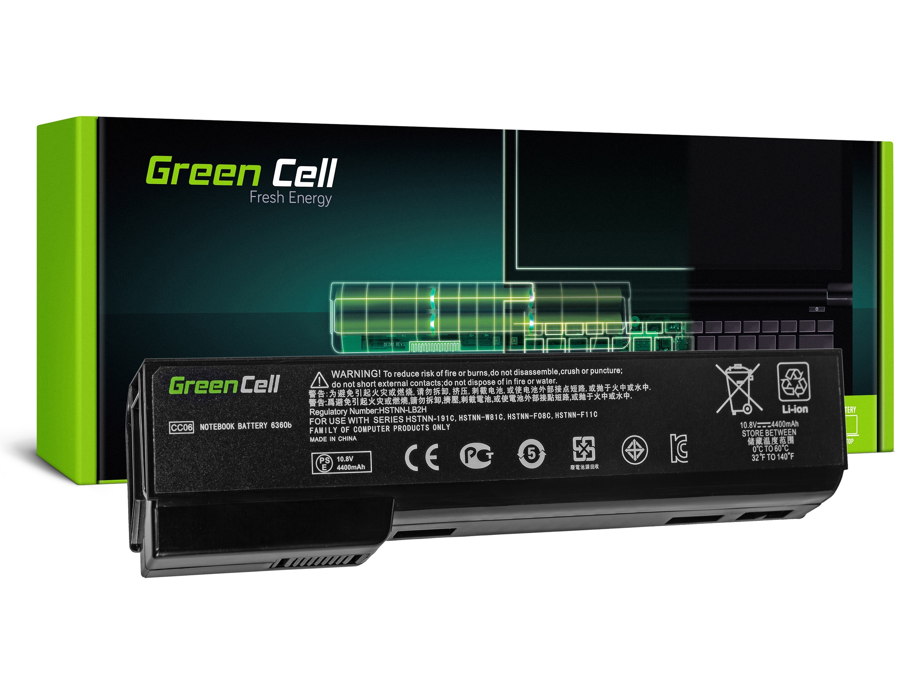Green Cell Battery for HP EliteBook 8460p ProBook 6360b 6460b / 11,1V 4400mAh