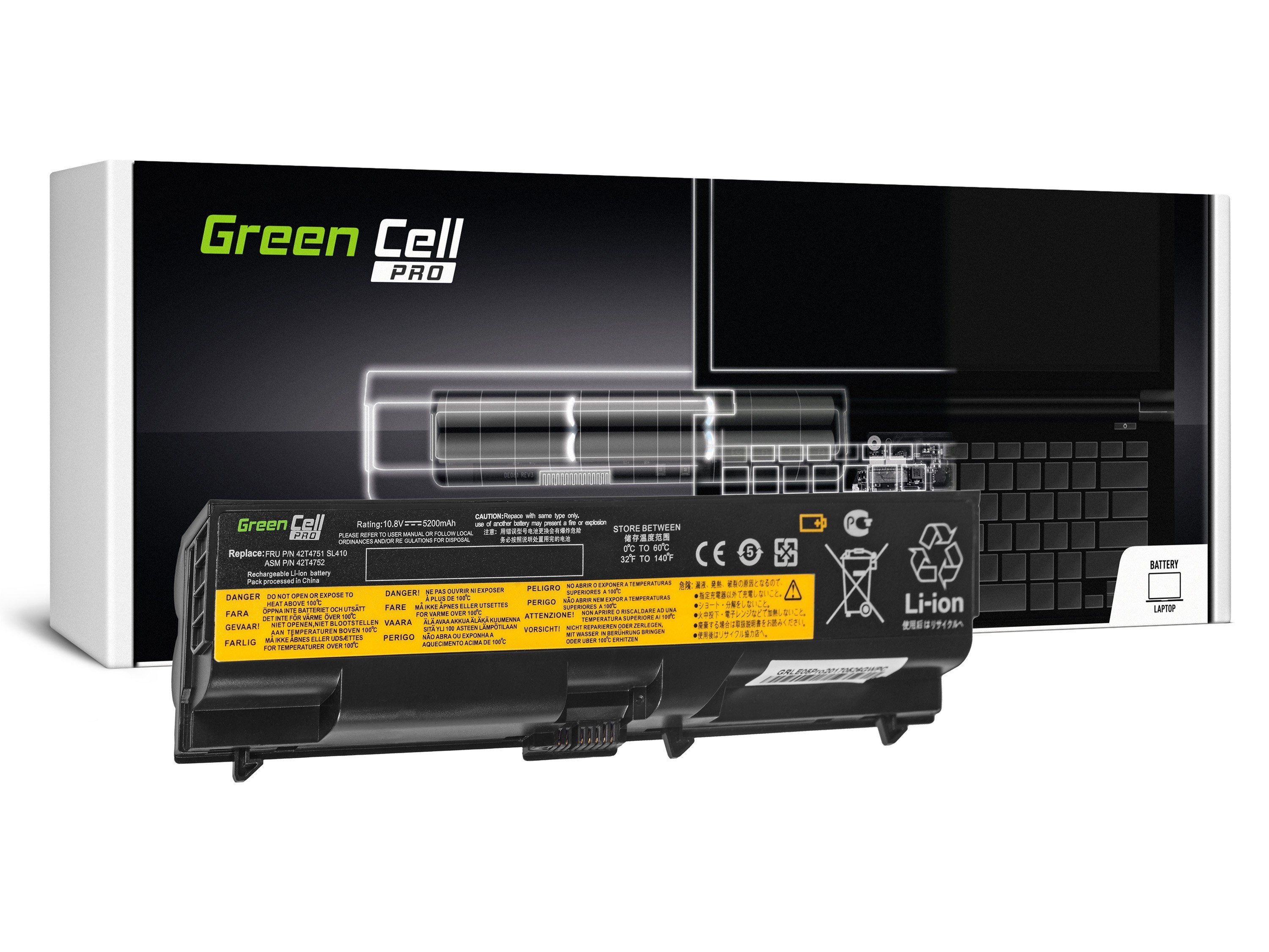 Green Cell PRO Battery for IBM Lenovo ThinkPad T410 T420 T510 T520 W510 / 11,1V 5200mAh