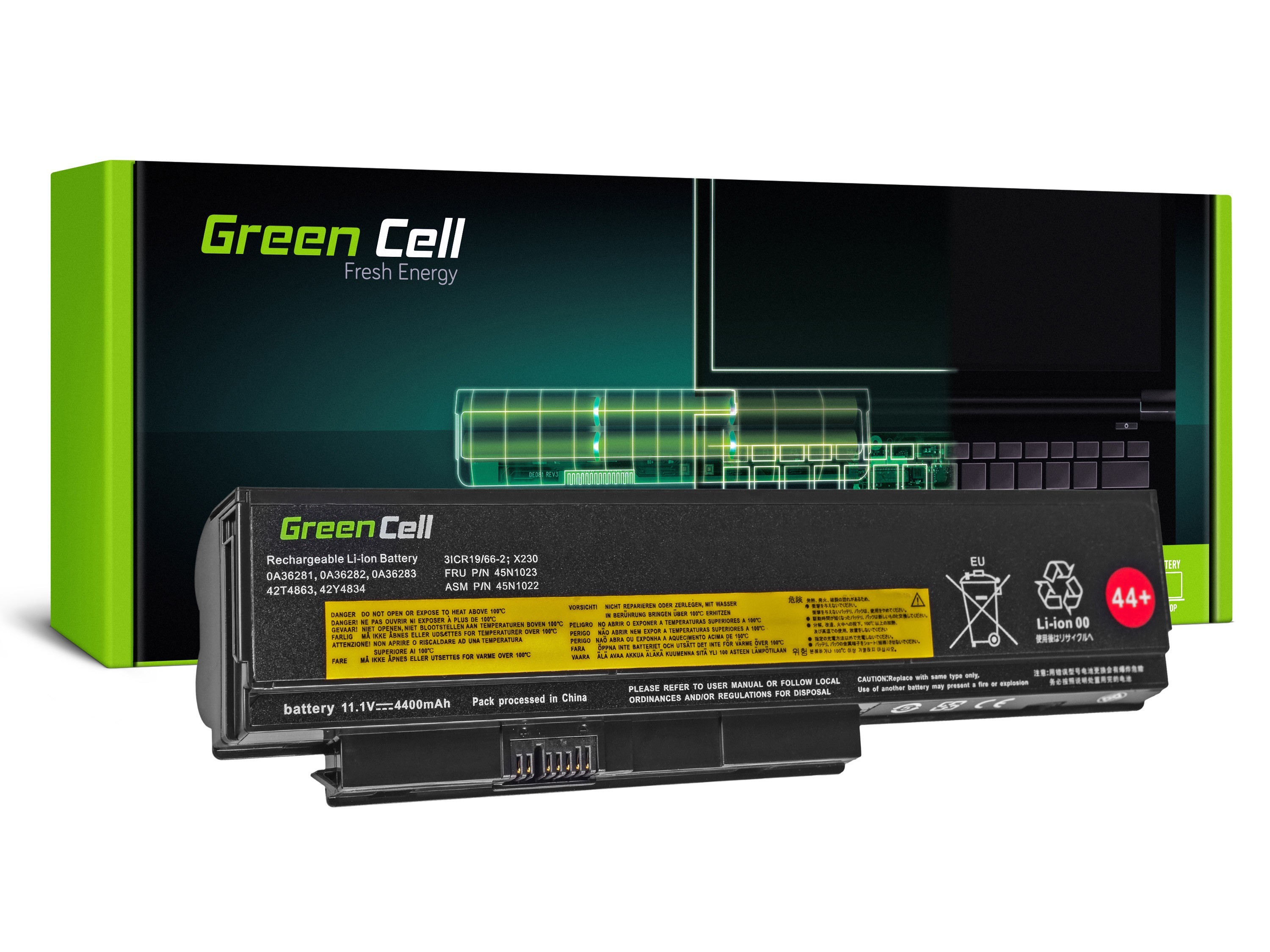 Green Cell Battery for Lenovo ThinkPad X220 X230 / 11,1V 4400mAh