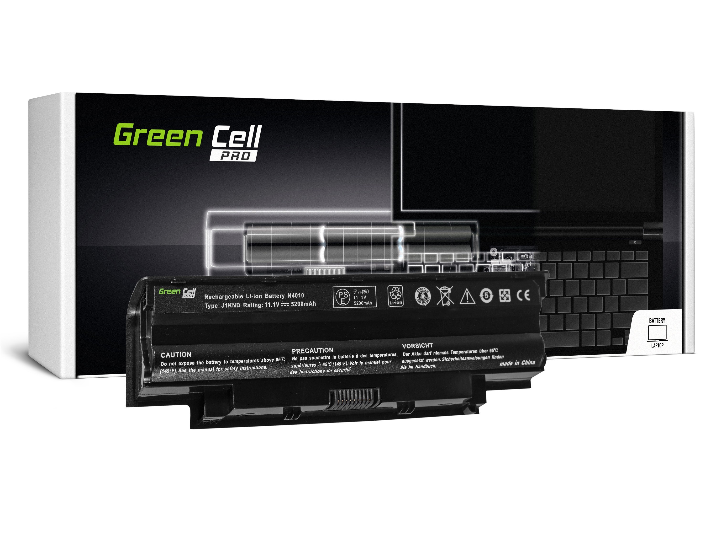 Green Cell PRO Battery for Dell Inspiron N3010 N4010 N5010 13R 14R 15R J1 / 11,1V 5200mAh