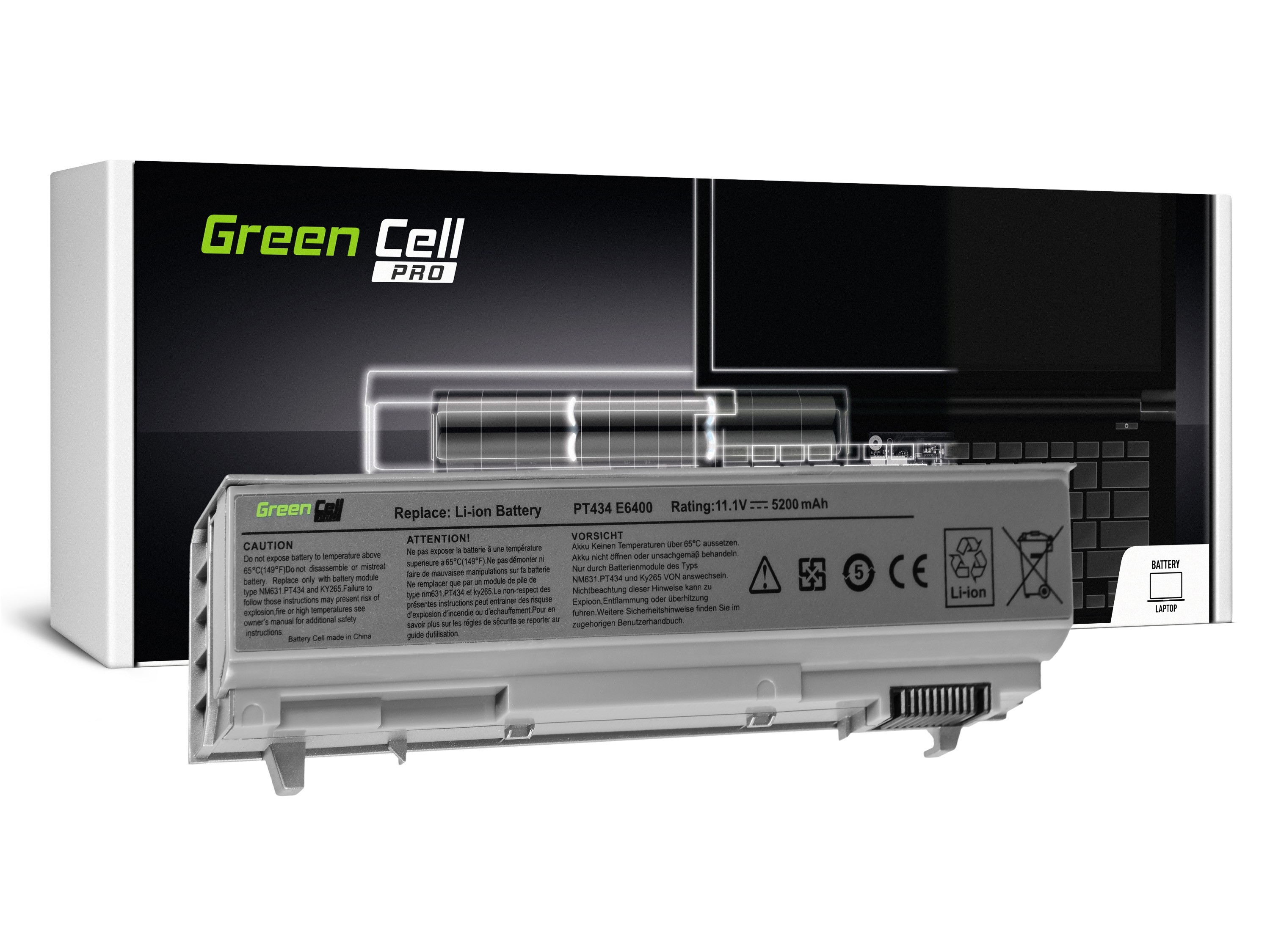 Green Cell PRO Battery for Dell Latitude E6400 E6410 E6500 E6510 / 11,1V 5200mAh