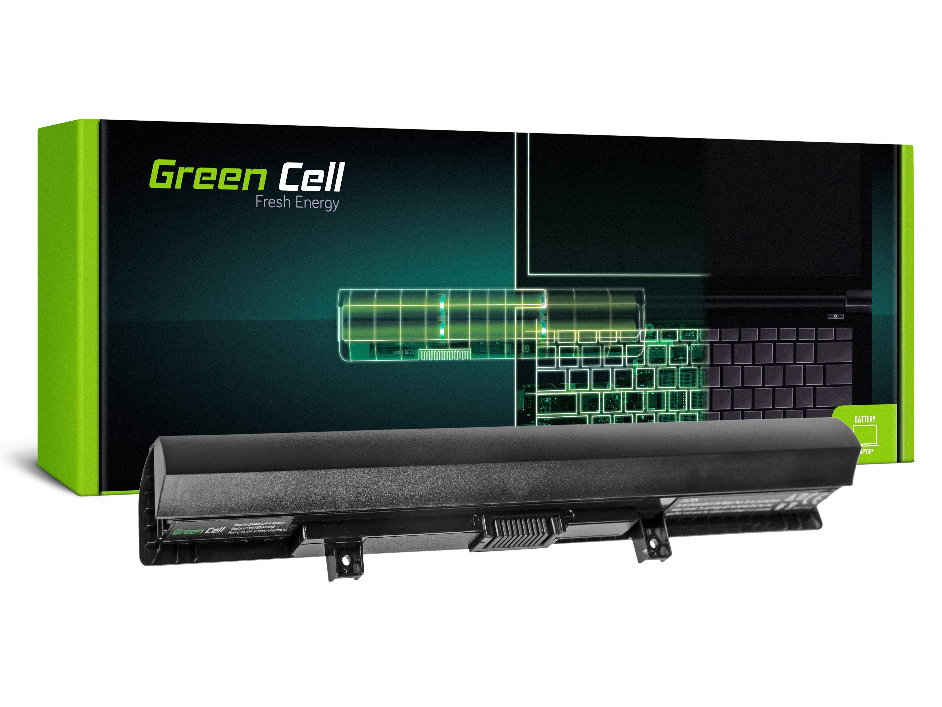 Green Cell Battery for Toshiba Satellite C50-B C50D-B C55-C PA5184U-1BRS / 14,4V 2200mAh
