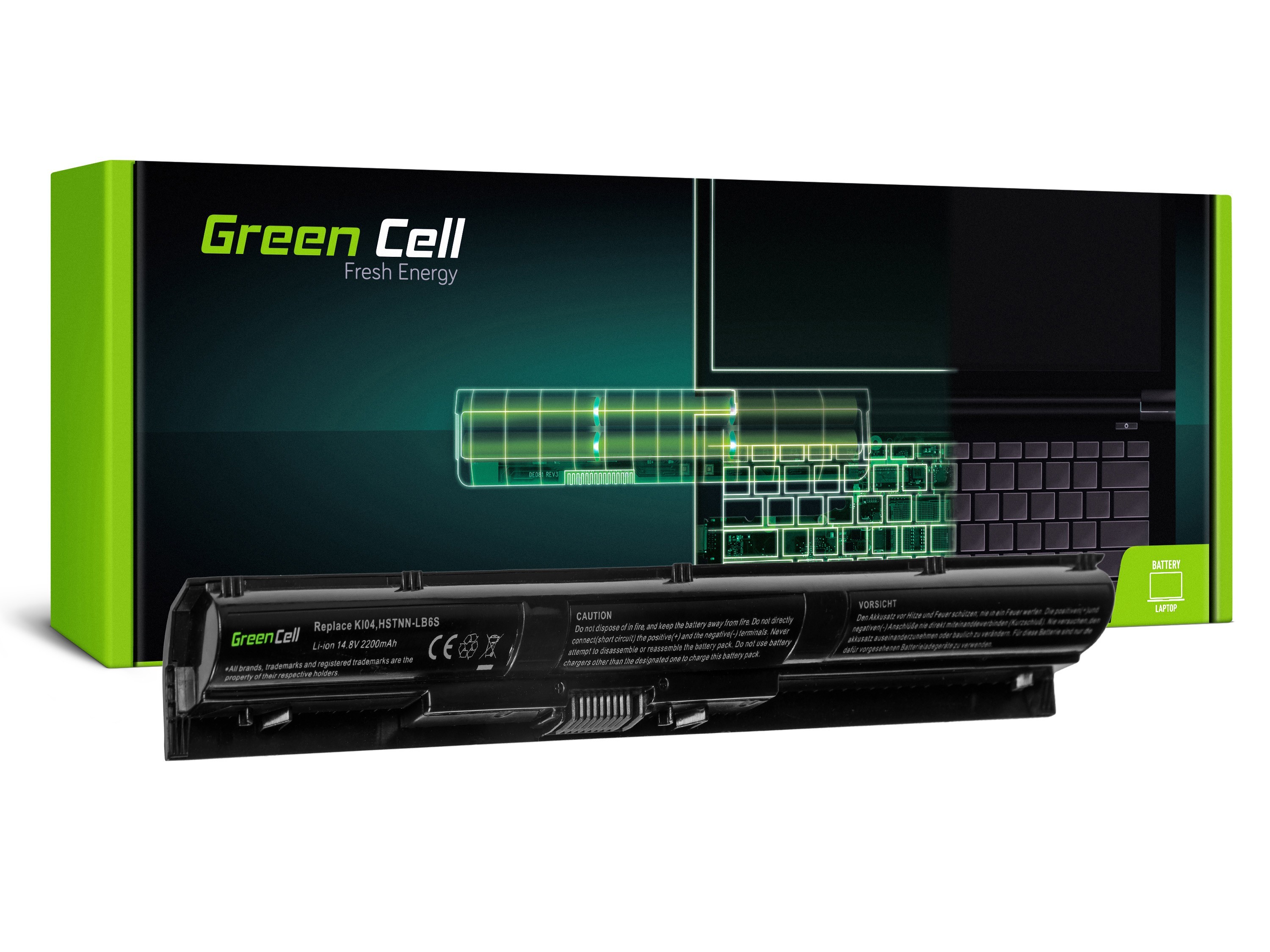 Green Cell Battery for HP Pavilion 14-AB 15-AB 15-AK 17-G / 14,4V 2200mAh