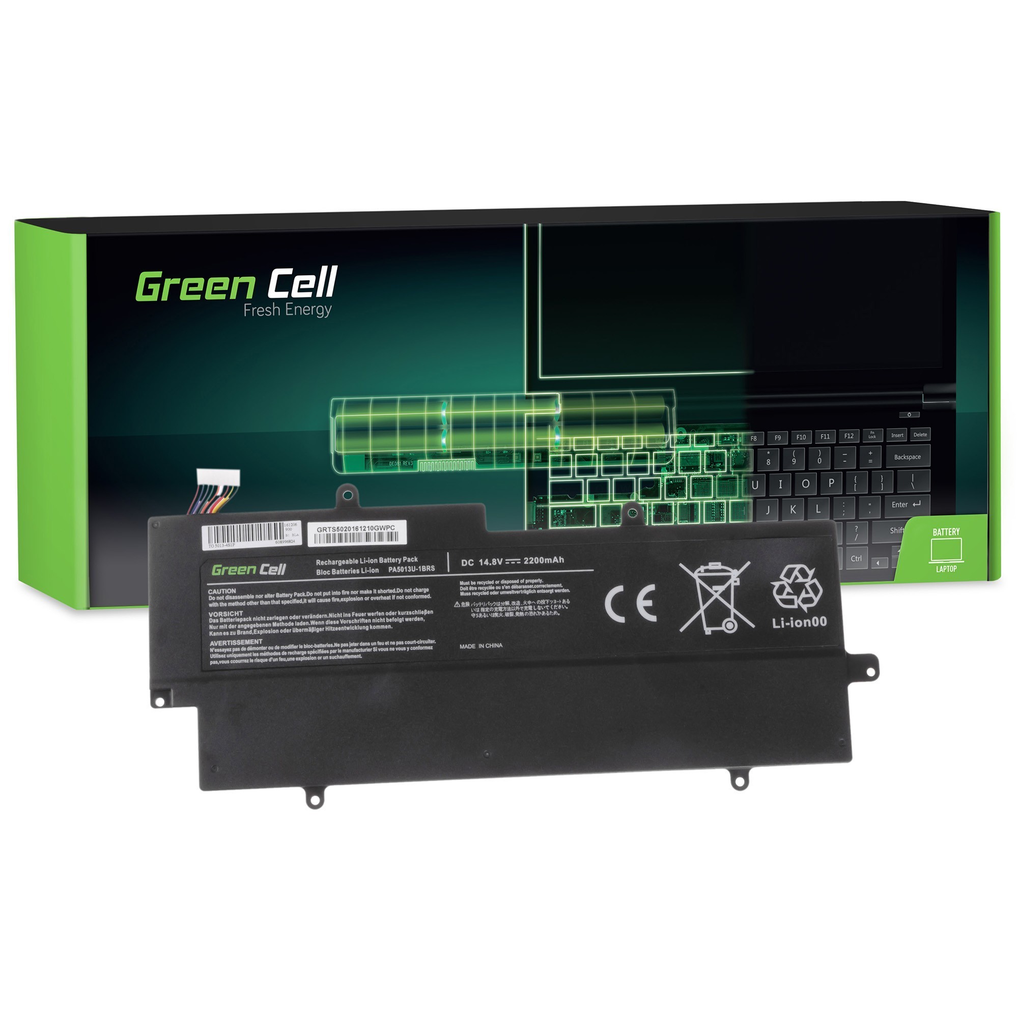 Green Cell Battery for Toshiba Portege Z830 Z835 Z930 Z935 / 14,4V 2200mAh