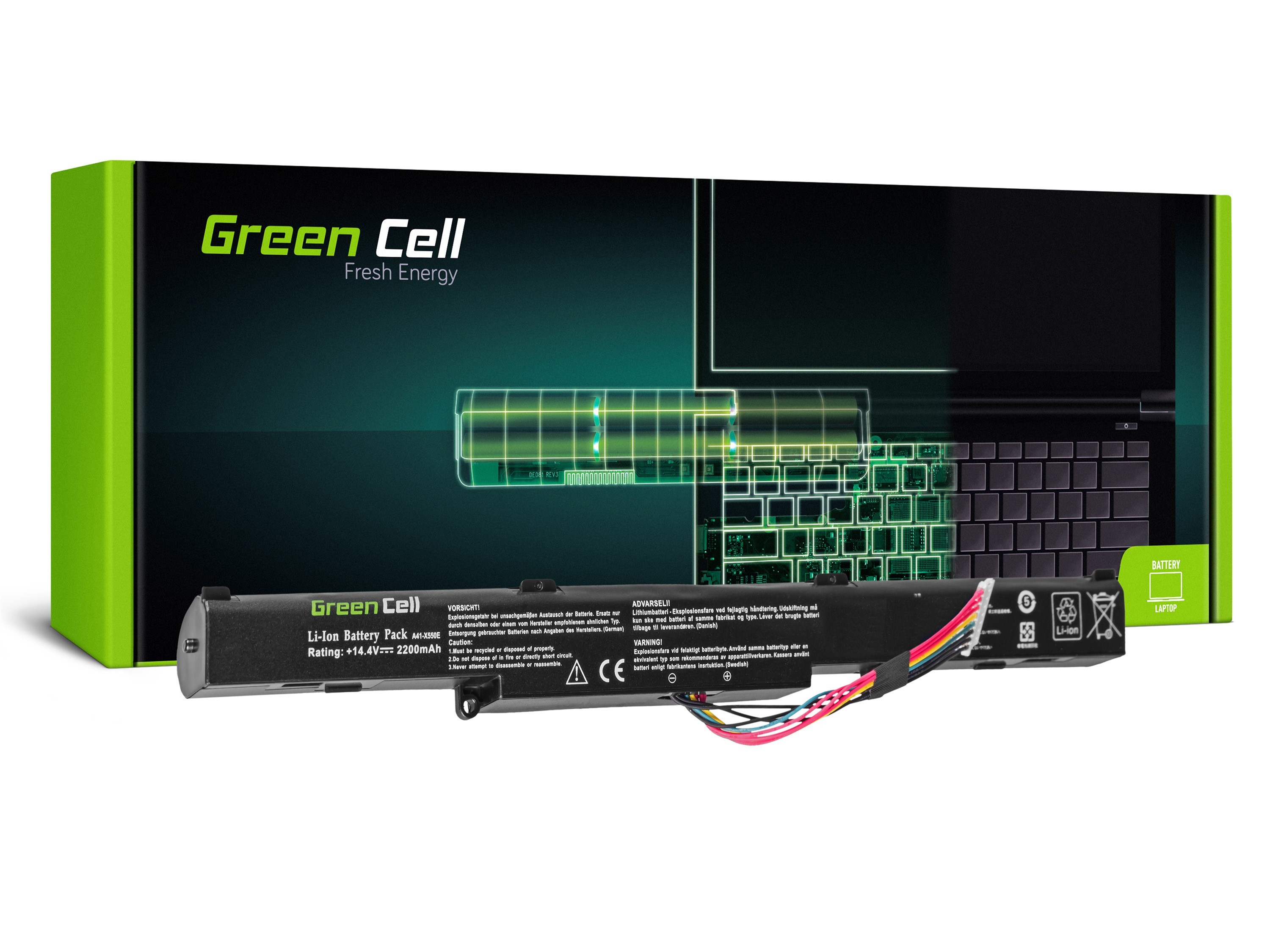 Green Cell Battery for Asus A41-X550E F550D F550DP F750L / 14,4V 2200mAh