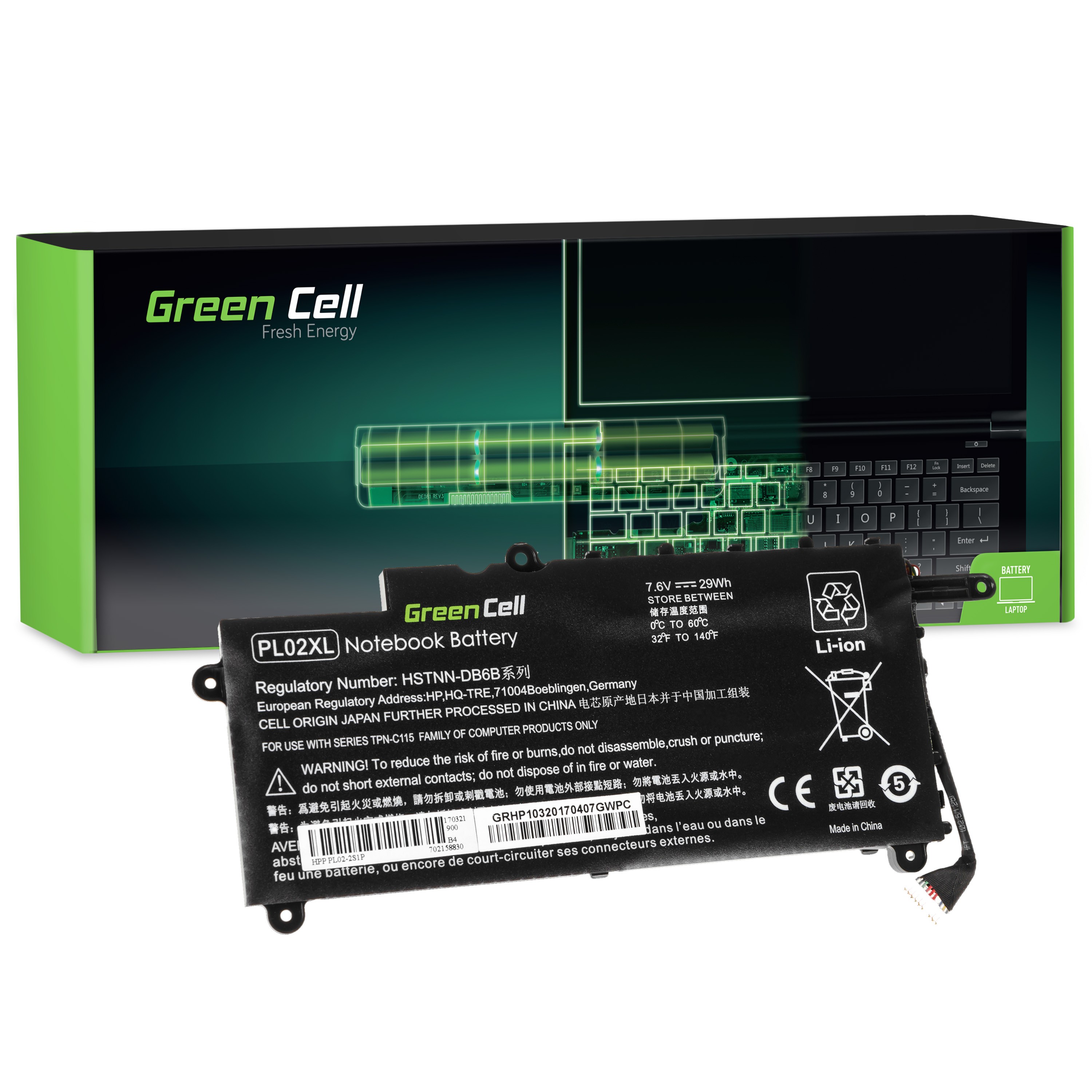 Green Cell Battery for HP Pavilion x360 11-N HP x360 310 G1 / 7,6V 3800mAh