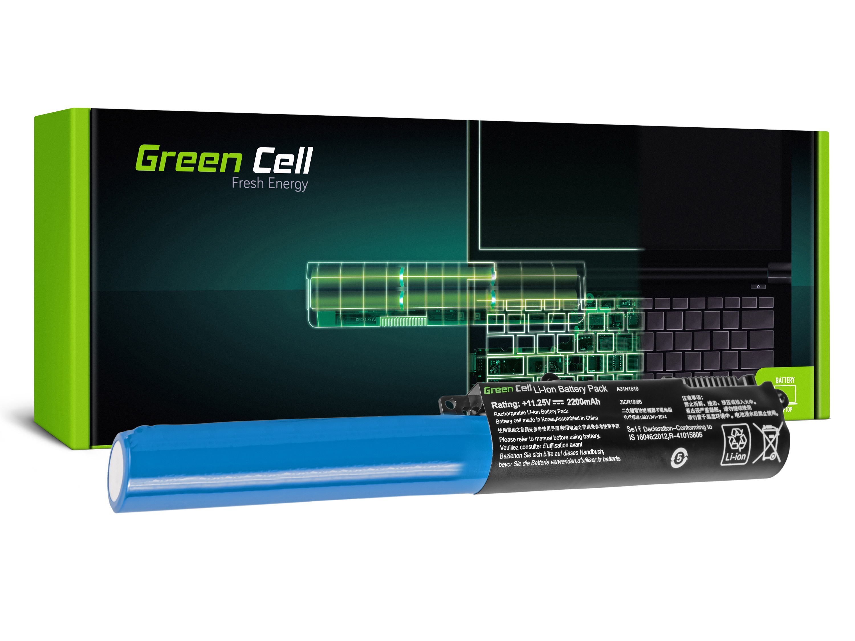 Green Cell Battery for Asus A31N1519 F540 F540L F540S R540 / 11,25V 2200mAh