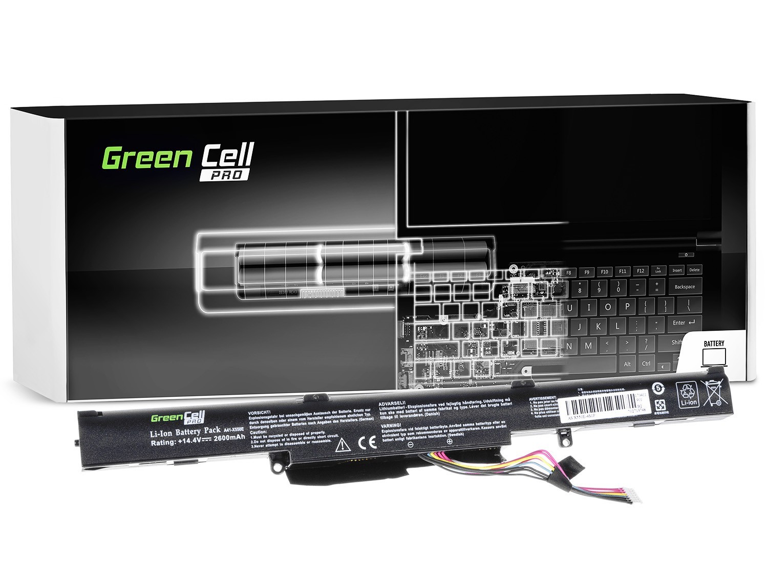 Green Cell PRO Battery for Asus A41-X550E F550D F550DP F750L / 14,4V 2600mAh