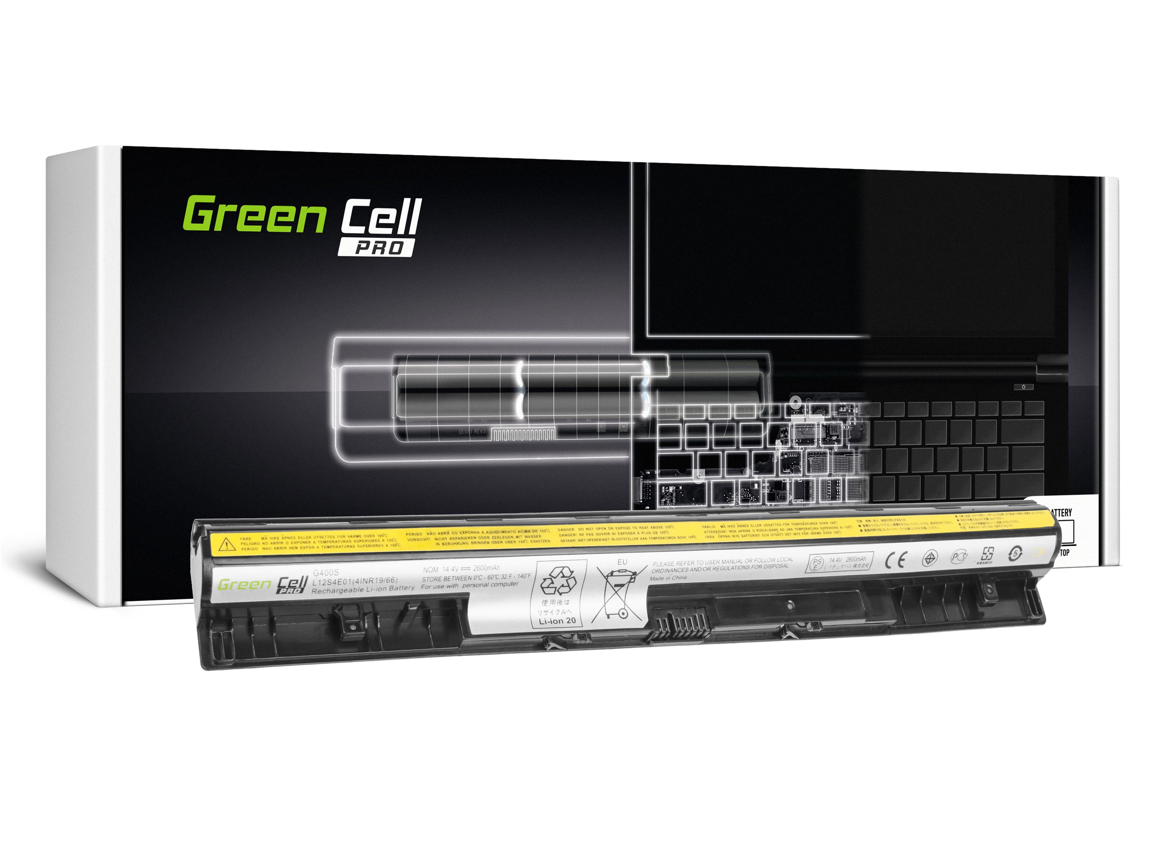 Green Cell PRO Battery for Lenovo Essential G400s G405s G500s / 14,4V 2600mAh