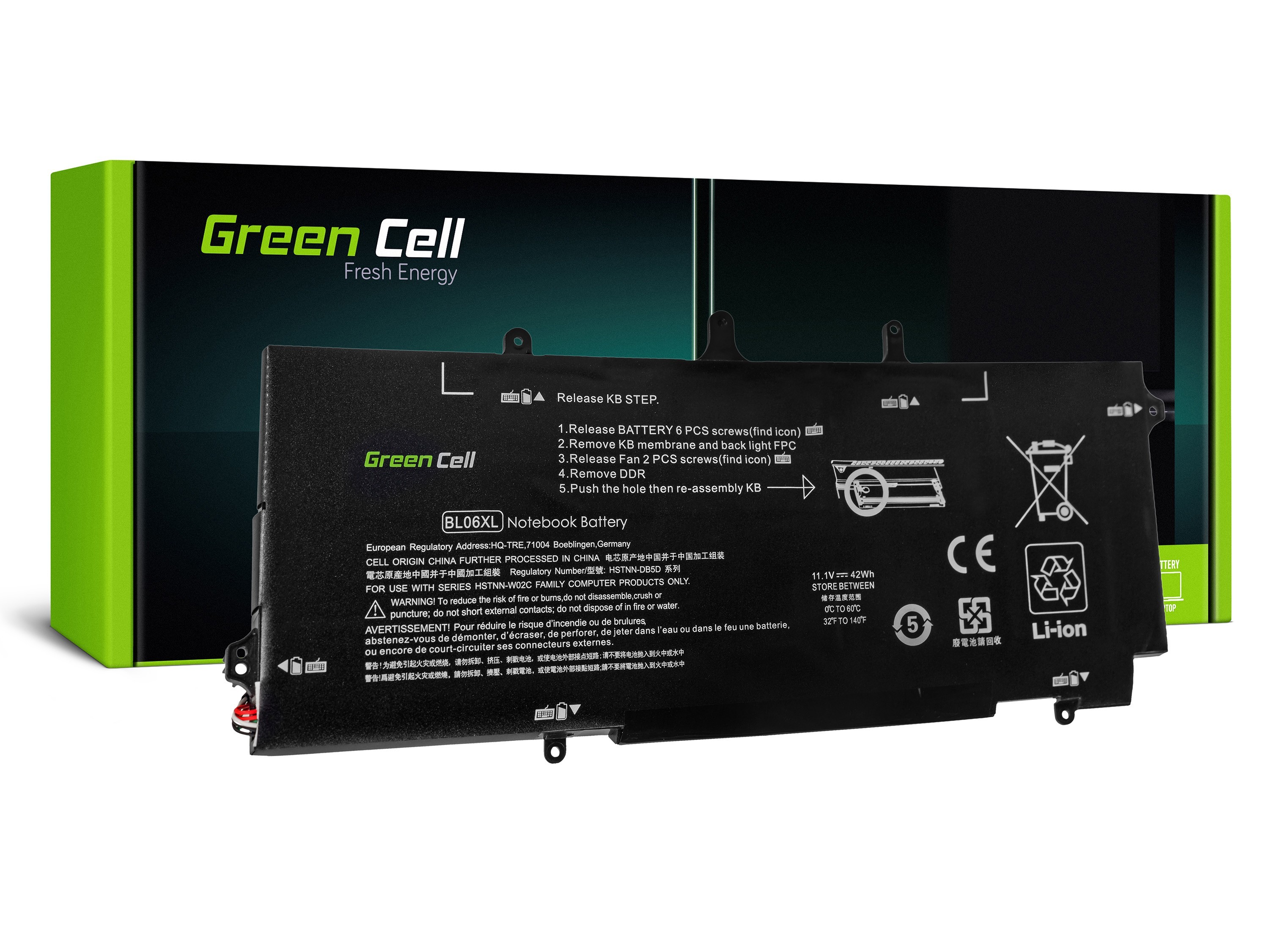 Green Cell Battery for HP EliteBook Folio 1040 G1 G2 / 11,1V 3784mAh