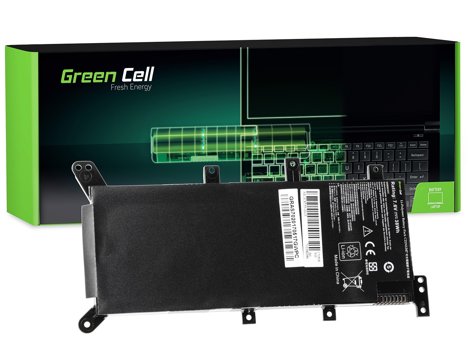 Green Cell Battery for Asus R556 R556L A555L F555L K555L X555L X555 / 7,6V 5000mAh