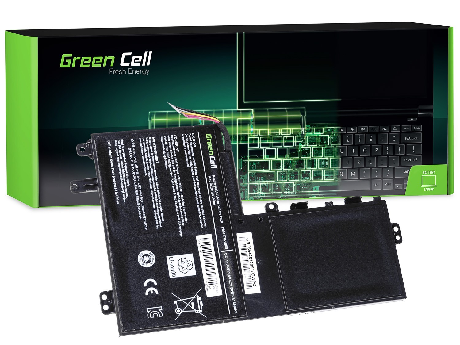 Green Cell Battery for Toshiba Satellite U940 U40t U50t M50-A M50D-A M50Dt M50t / 11,4V 4160mAh