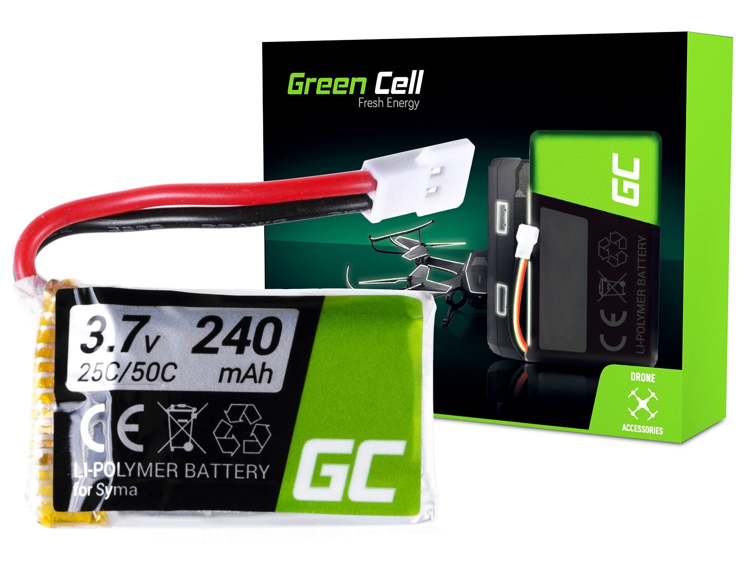 Bateria Akumulator Green Cell do Syma S026 S026G S105 S107 S108 S108G S111 3.7V 240mAh
