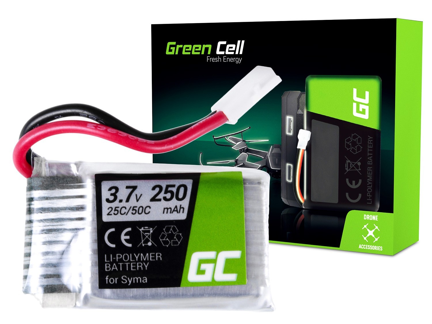 Bateria Akumulator Green Cell do Syma X11 X11C X13 Storm 3.7V 250mAh
