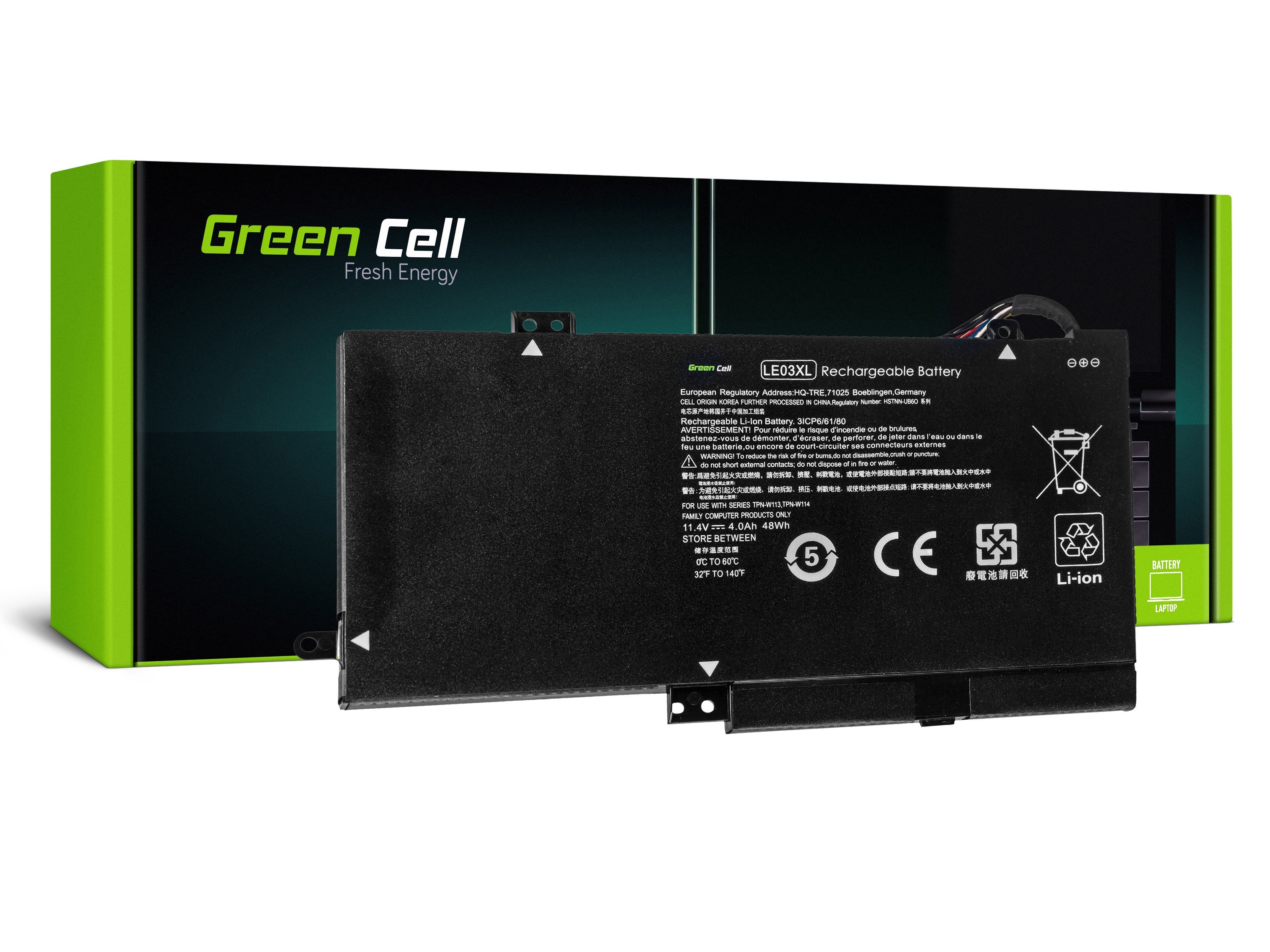 Green Cell Battery for HP Envy x360 15-W M6-W Pavilion x360 13-S 15-BK / 11,4V 4000mAh