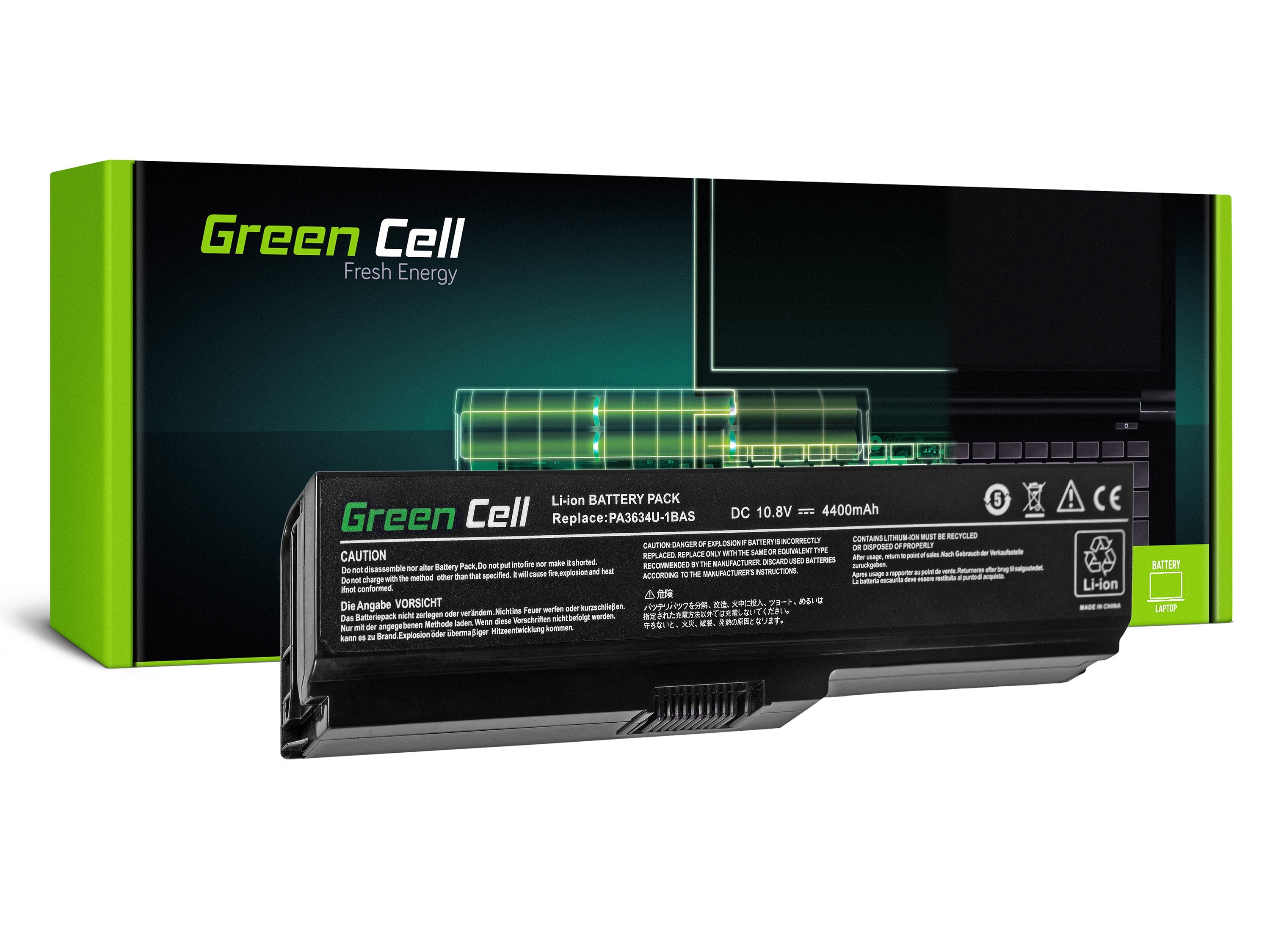 Green Cell Battery for Toshiba Satellite A660 A665 L650 L650D L655 L670 L670D  PA3634U-1BRS / 11,1V 4400mAh