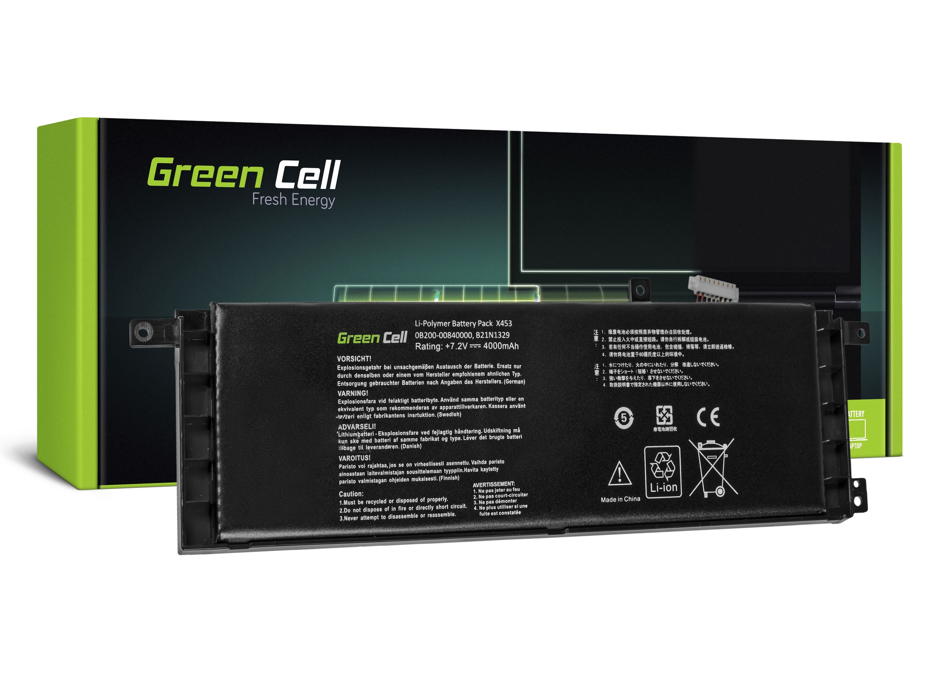 Green Cell Battery for Asus X553 X553M F553 F553M / 7,2V 4000mAh