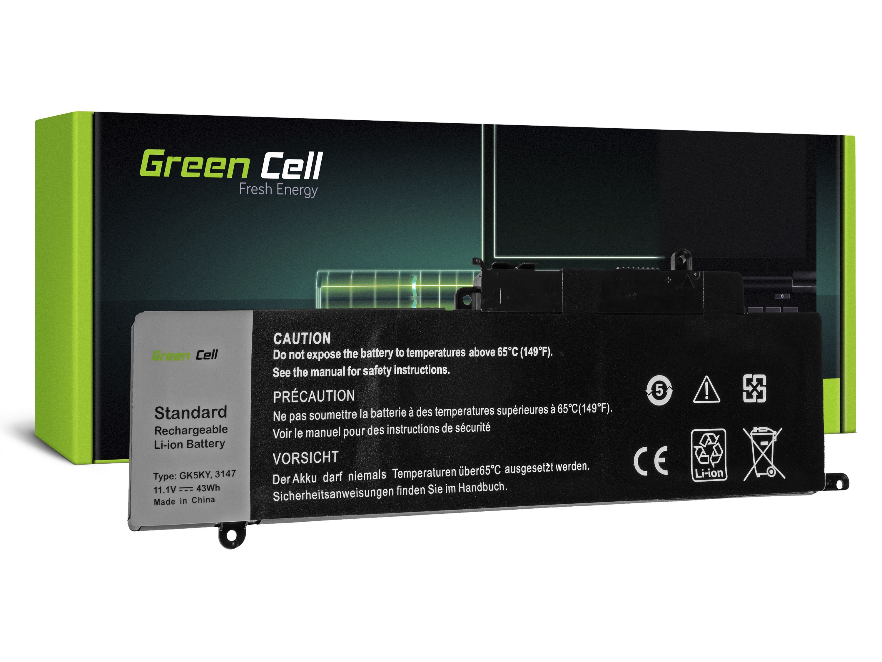 Green Cell Battery for Dell Inspiron 11 3147 3148 3152 3153 13 7347 7348 7352 / 11,1V 3850mAh