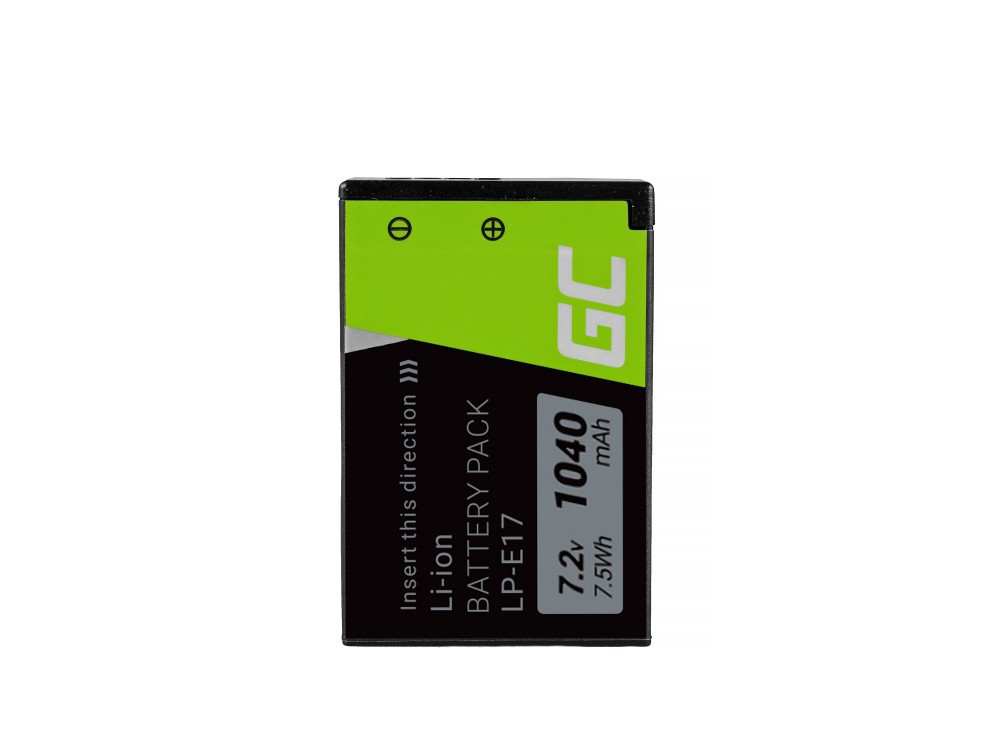 Green Cell Battery LP-E17 Canon EOS 77D, 750D, 760D, 8000D, M3, M5, M6, Rebel T6i, Rebel T6s, EOS Rebel T7i 7.2V 1040mAh