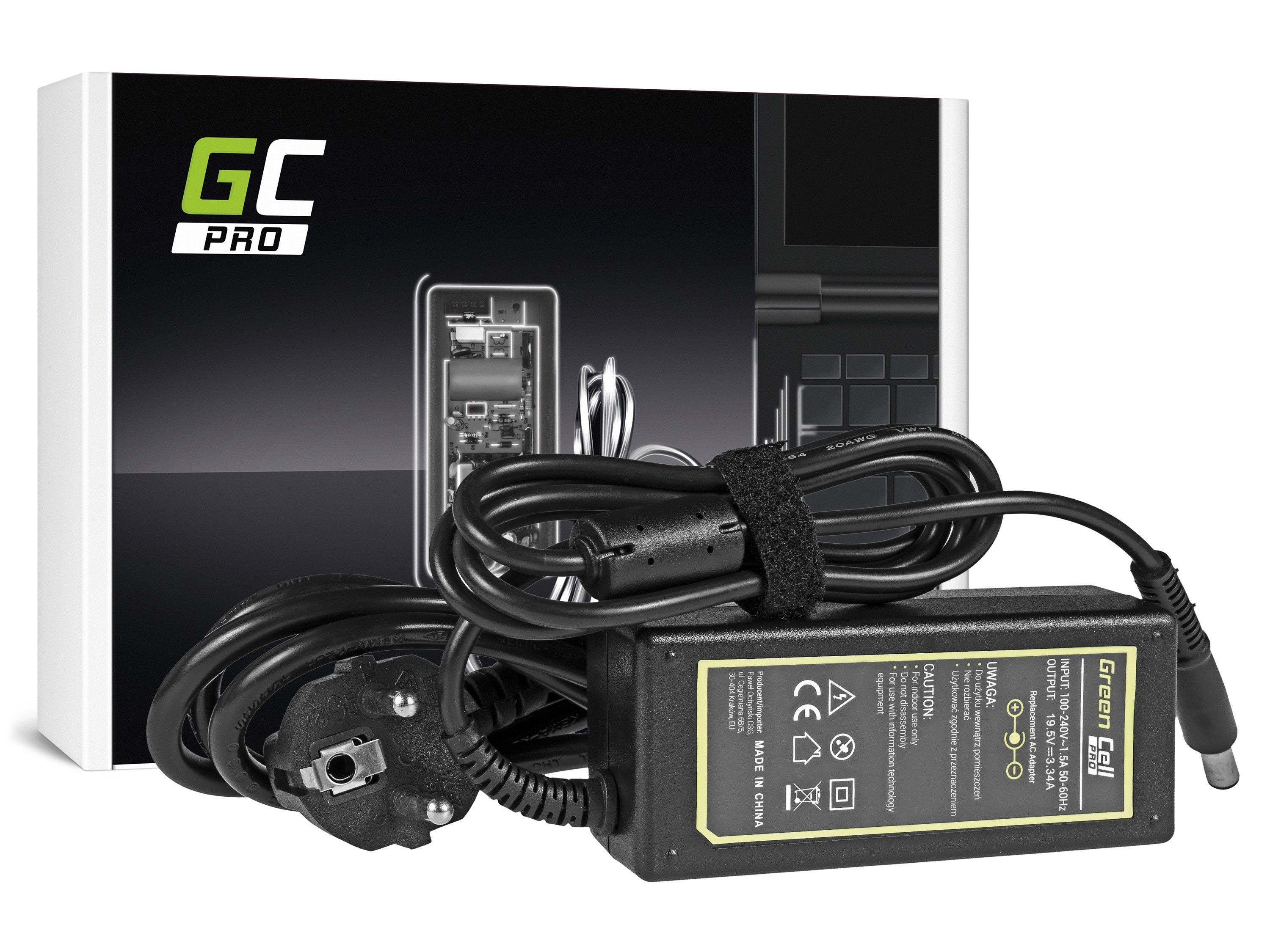 Green Cell PRO Charger / AC Adapter for Dell Inspiron 1525 1526 3460 Studio 1535 Vostro 1440 3300 19.5V 3.34A