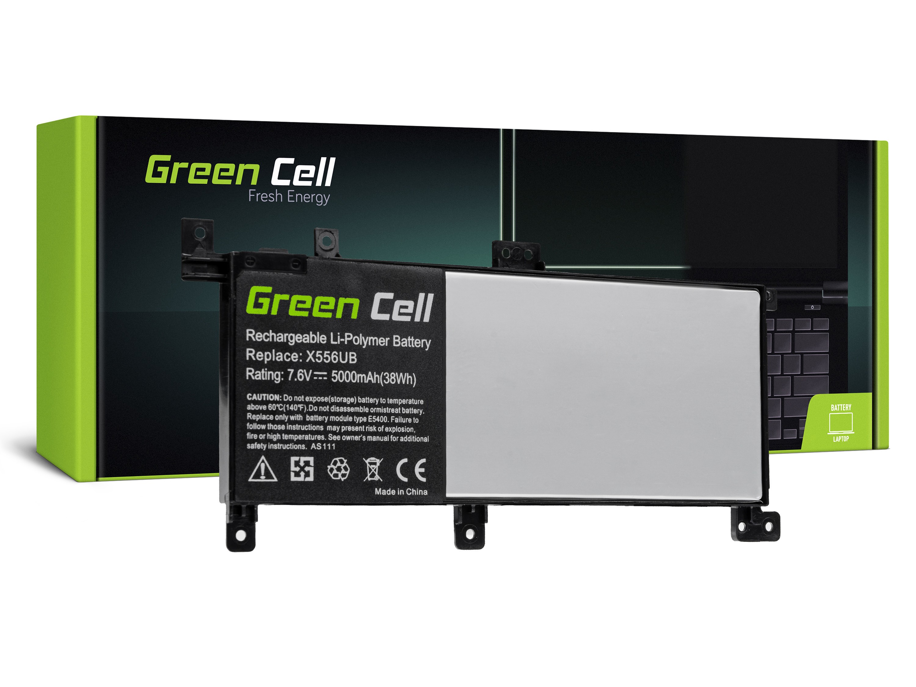 Green Cell Battery for Asus X556U / 7,6V 5000mAh