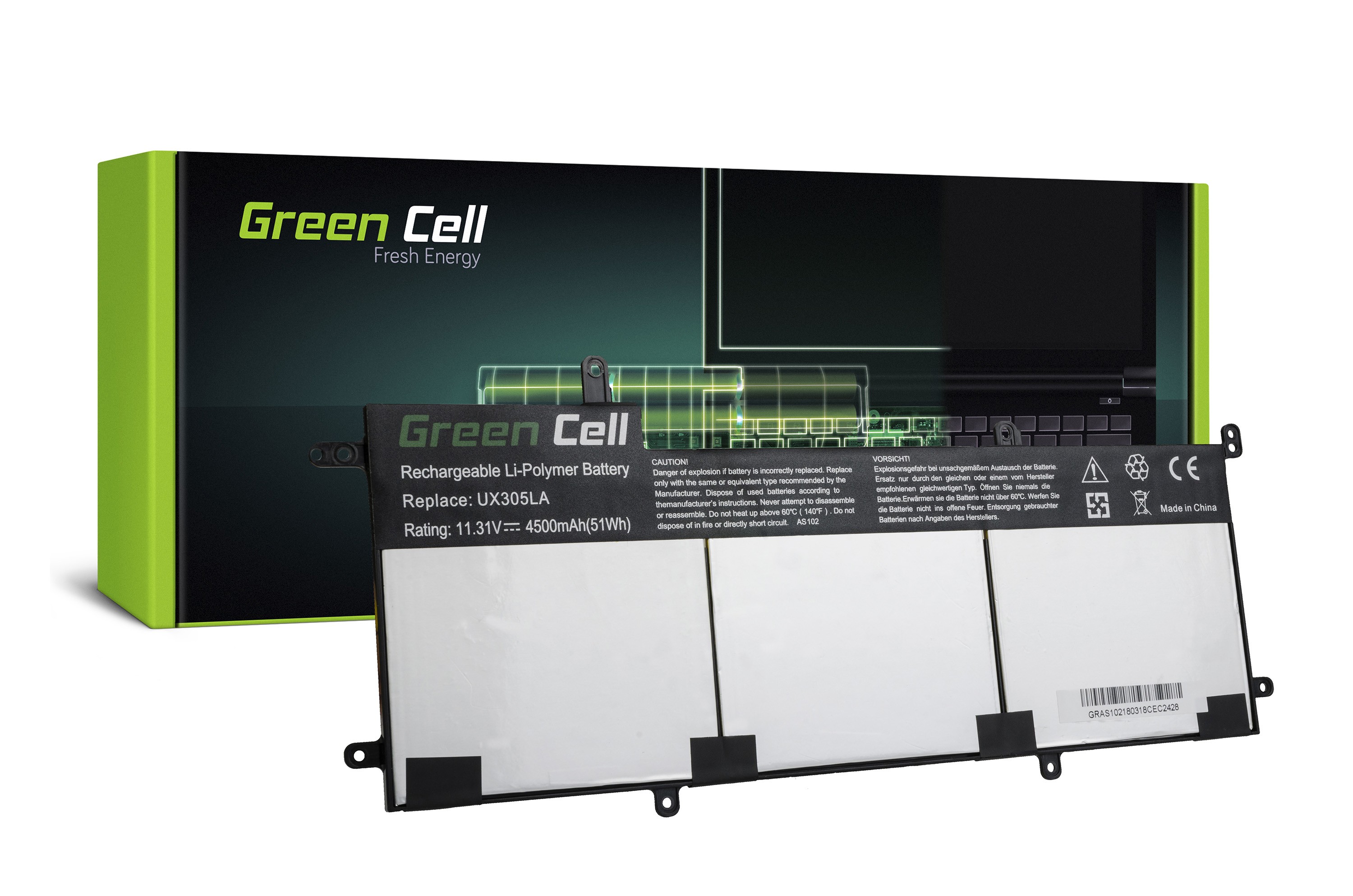 Green Cell Battery for Asus Zenbook UX305L UX305U / 11,31V 4500mAh