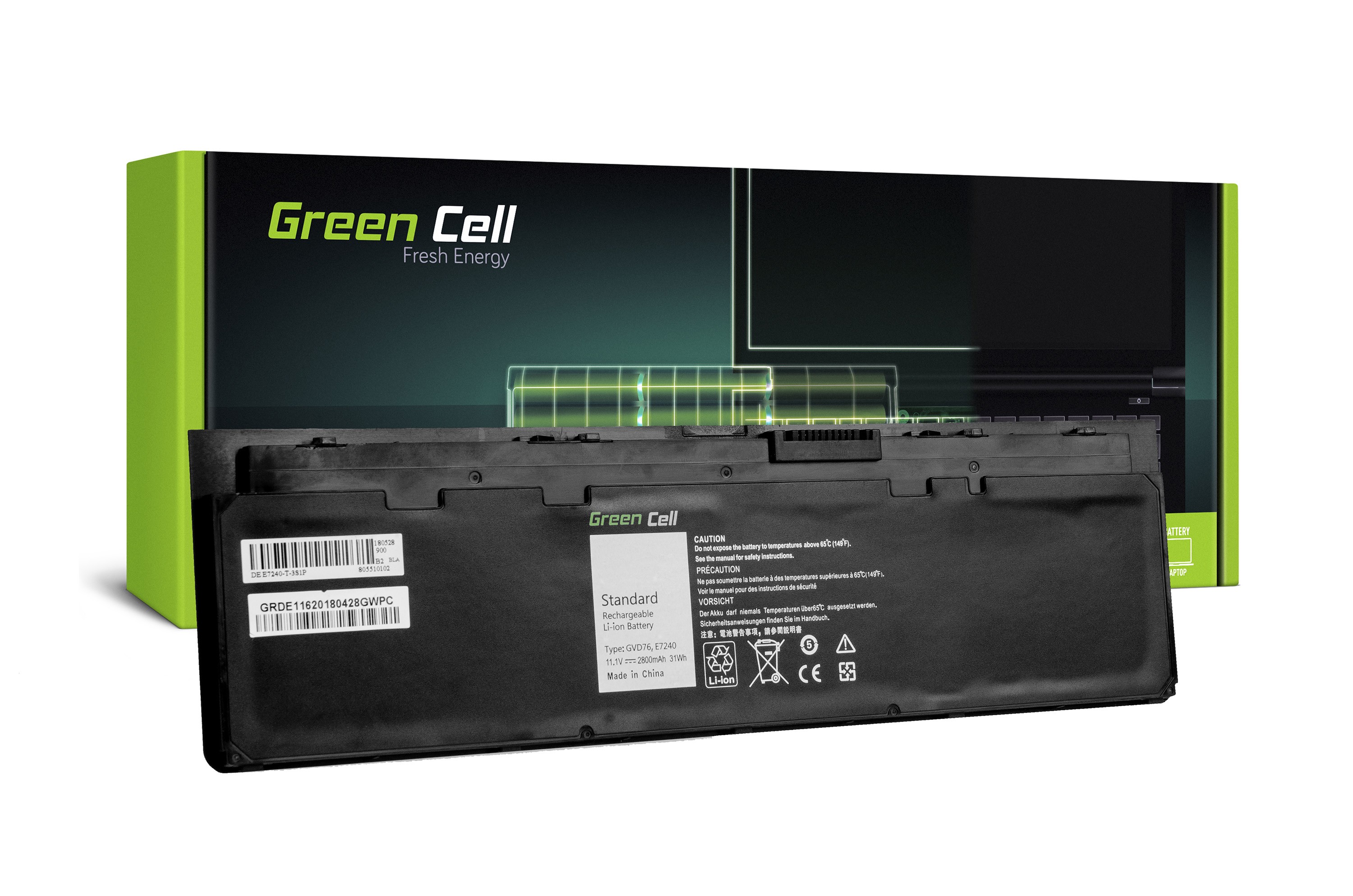 Green Cell Battery for Dell Latitude E7240 E7250 / 11,1V 2800mAh