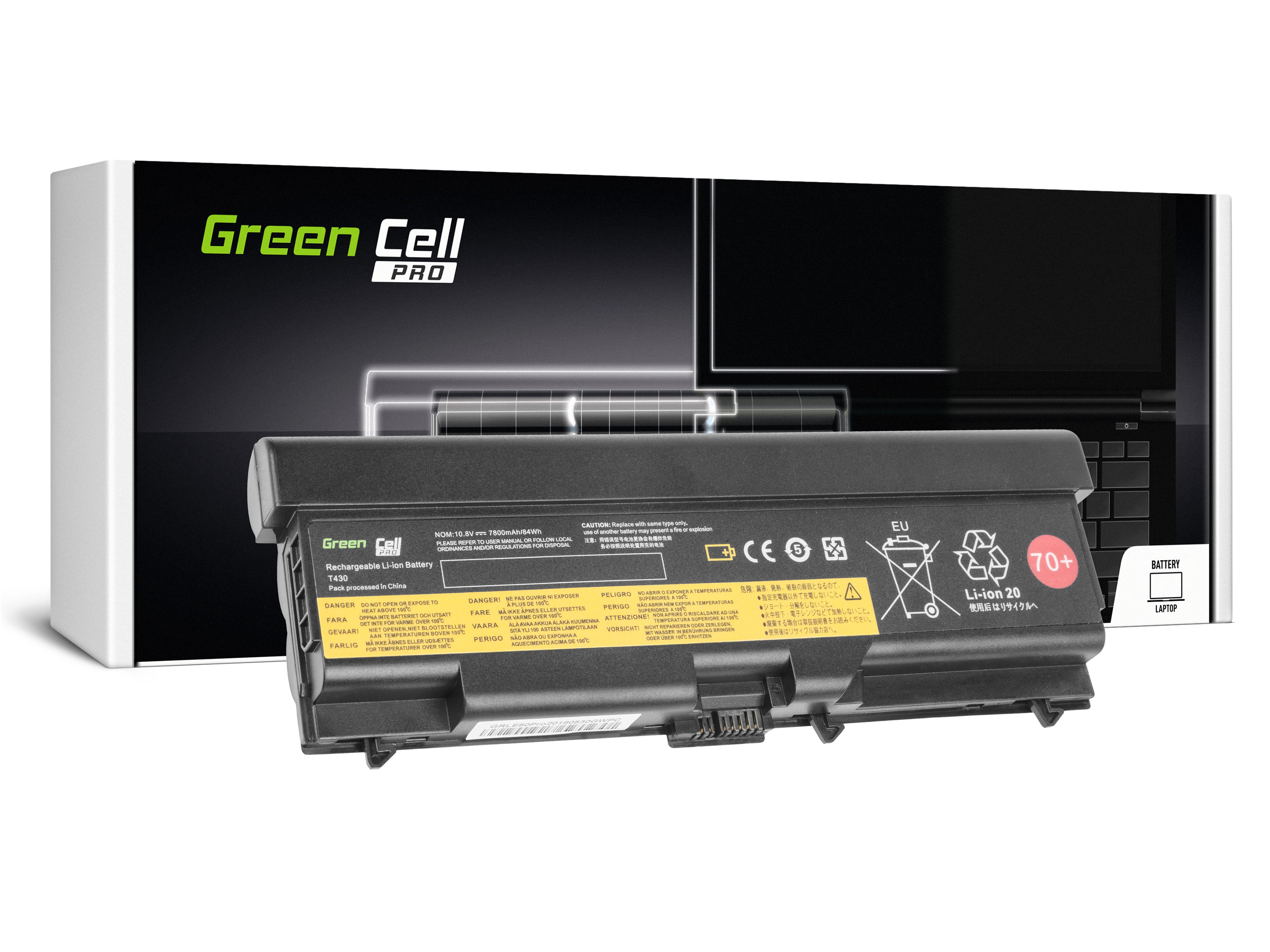 Green Cell PRO Battery for Lenovo ThinkPad L430 L530 T430 T530 W530 / 11,1V 7800mAh