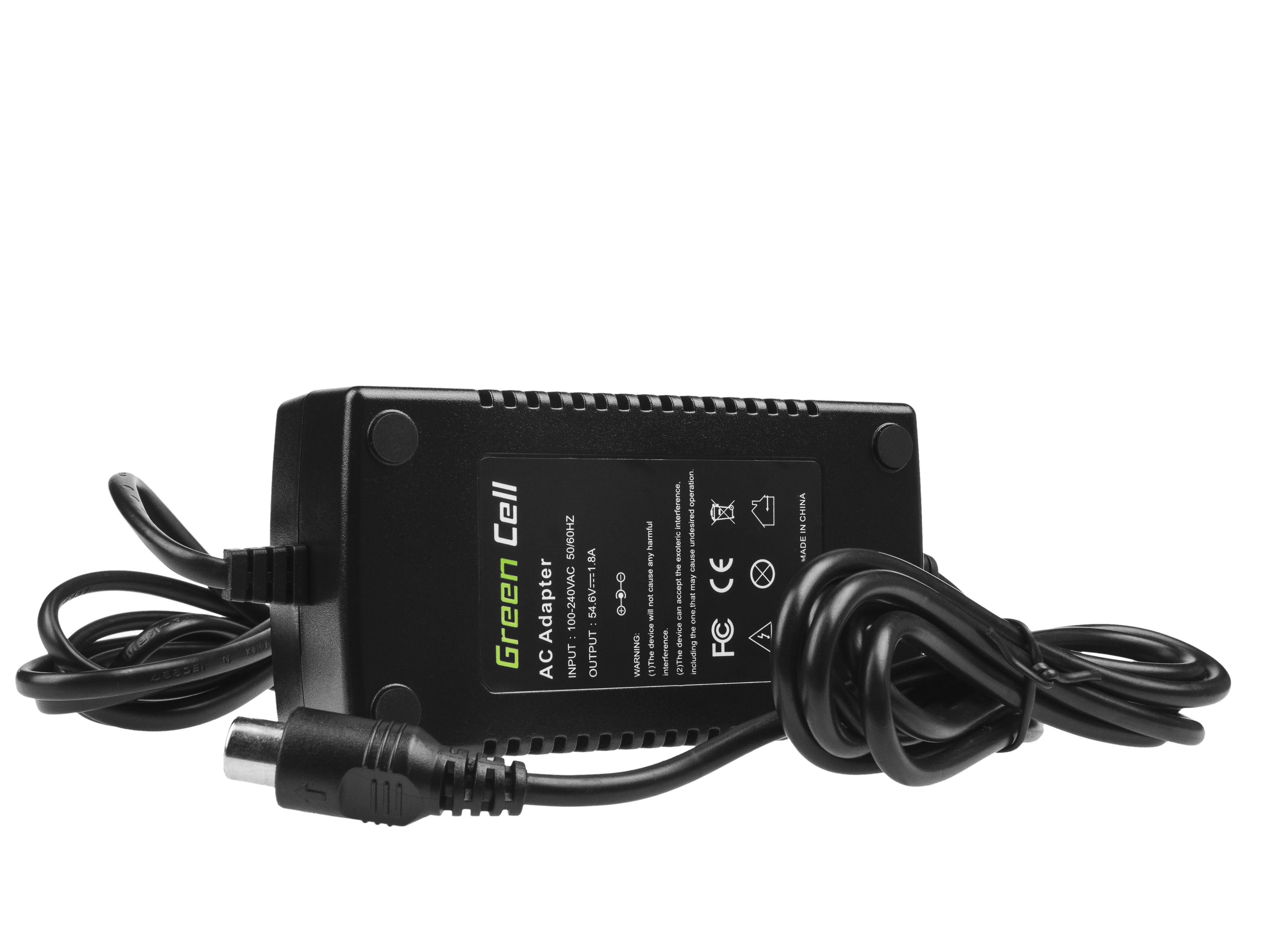 Green Cell Charger 54.6V 1.8A (RCA) for EBIKE batteries 48V