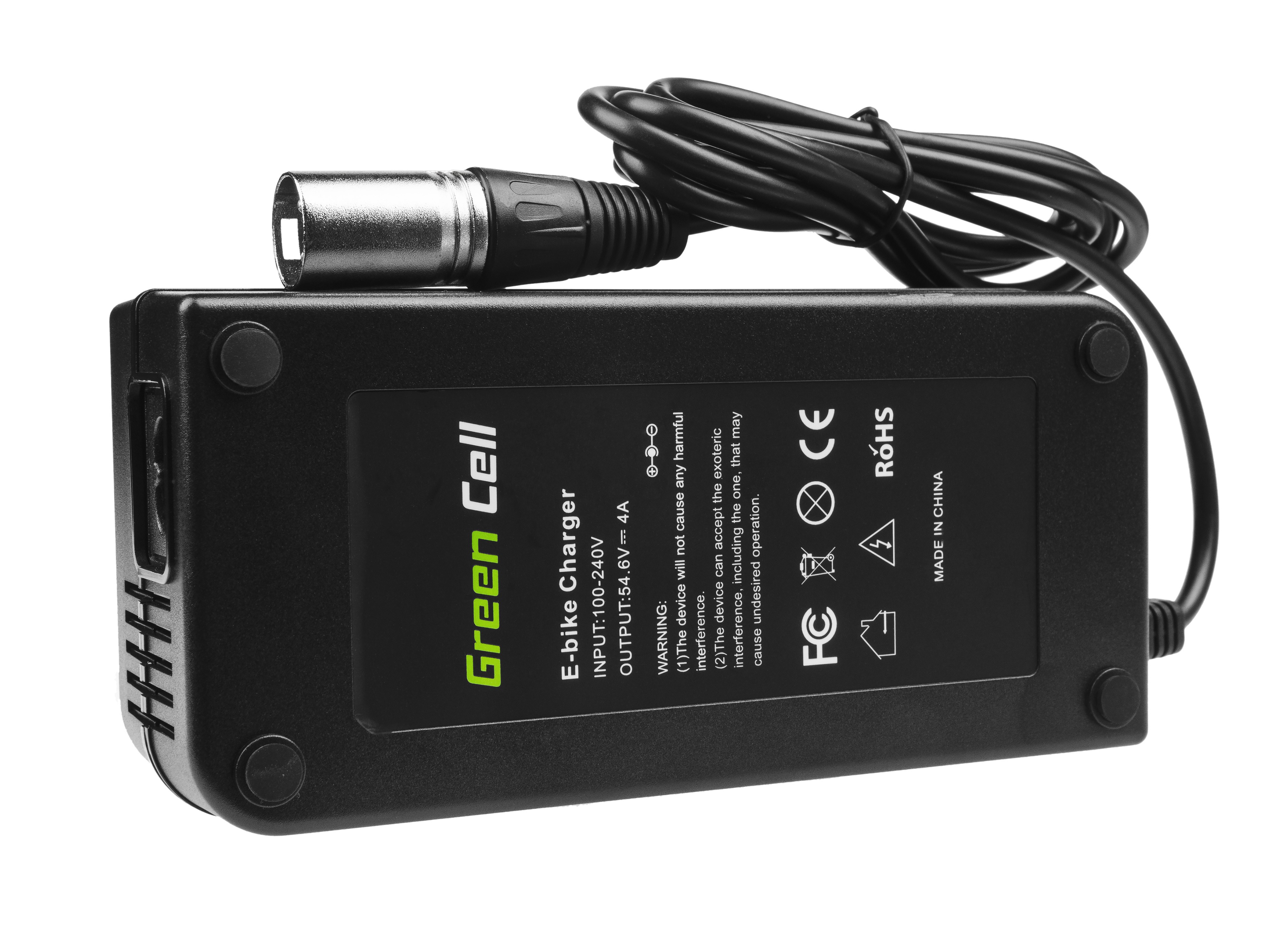 Green Cell Charger 54.6V 4A (Cannon) for EBIKE batteries 48V