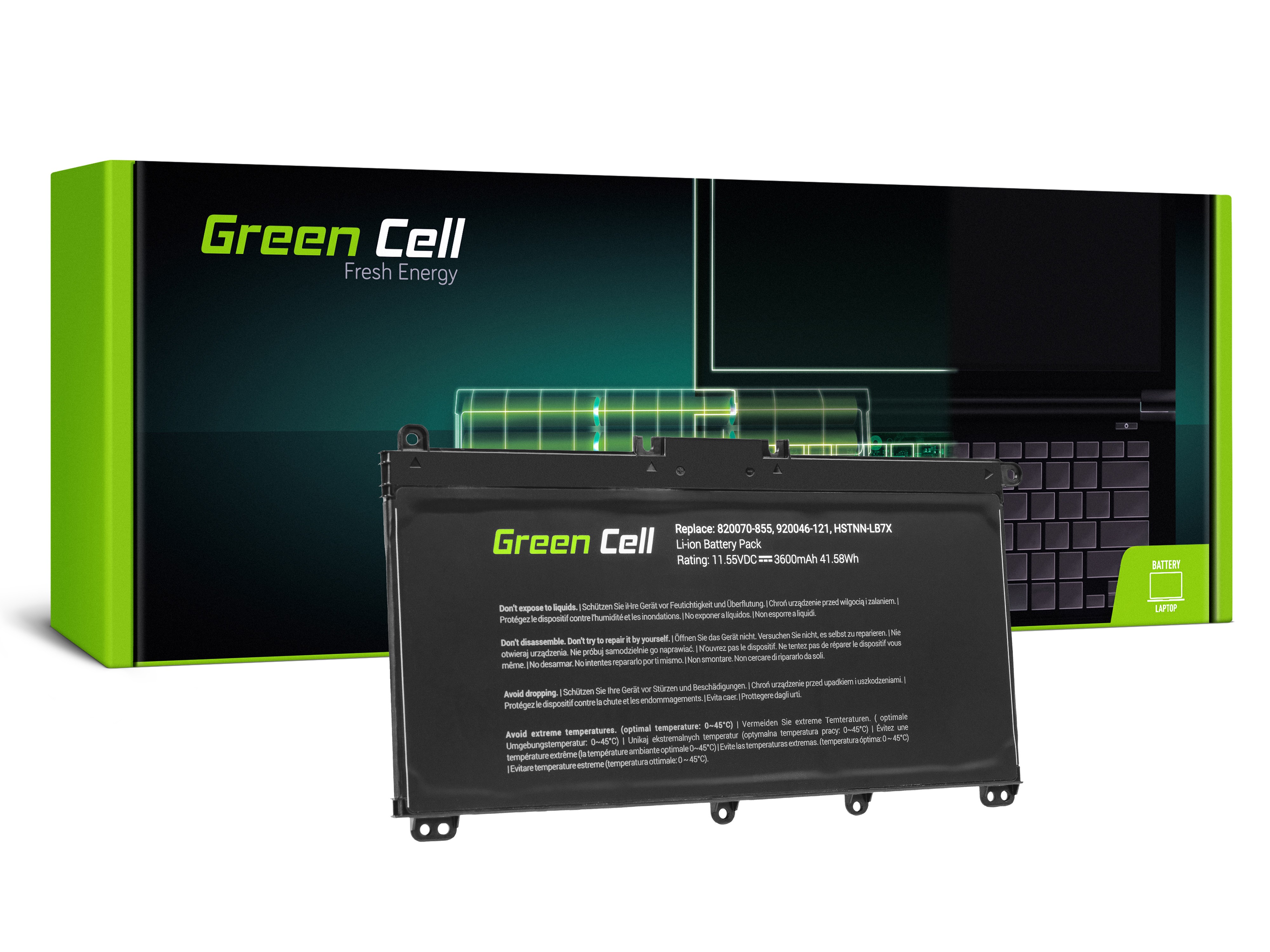 Green Cell Battery for HP Pavilion 14 15 15T 15Z 17 17Z / 11,55V 3600mAh