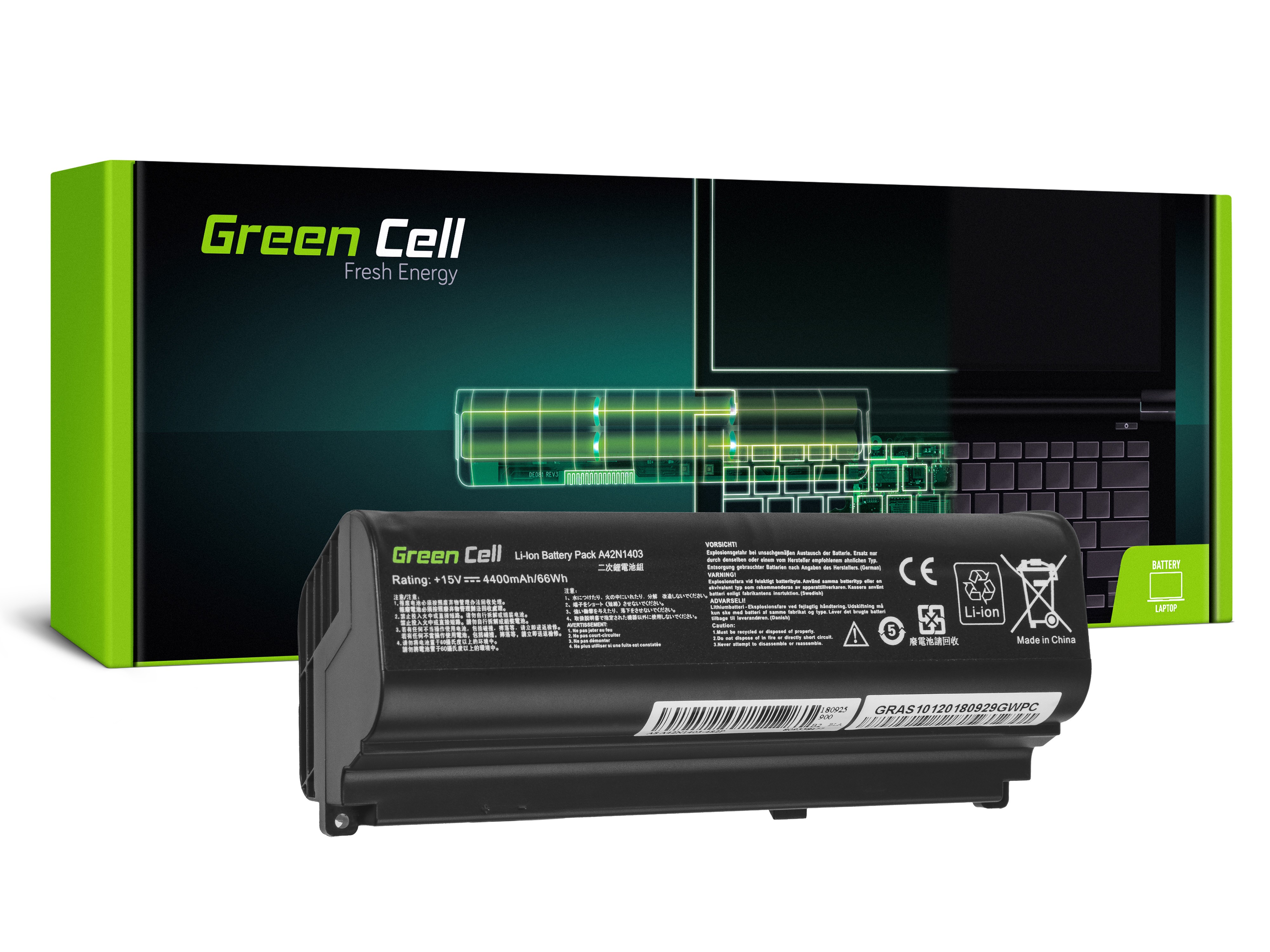 Green Cell Battery for Asus ROG G751 G751J / 15V 4400mAh