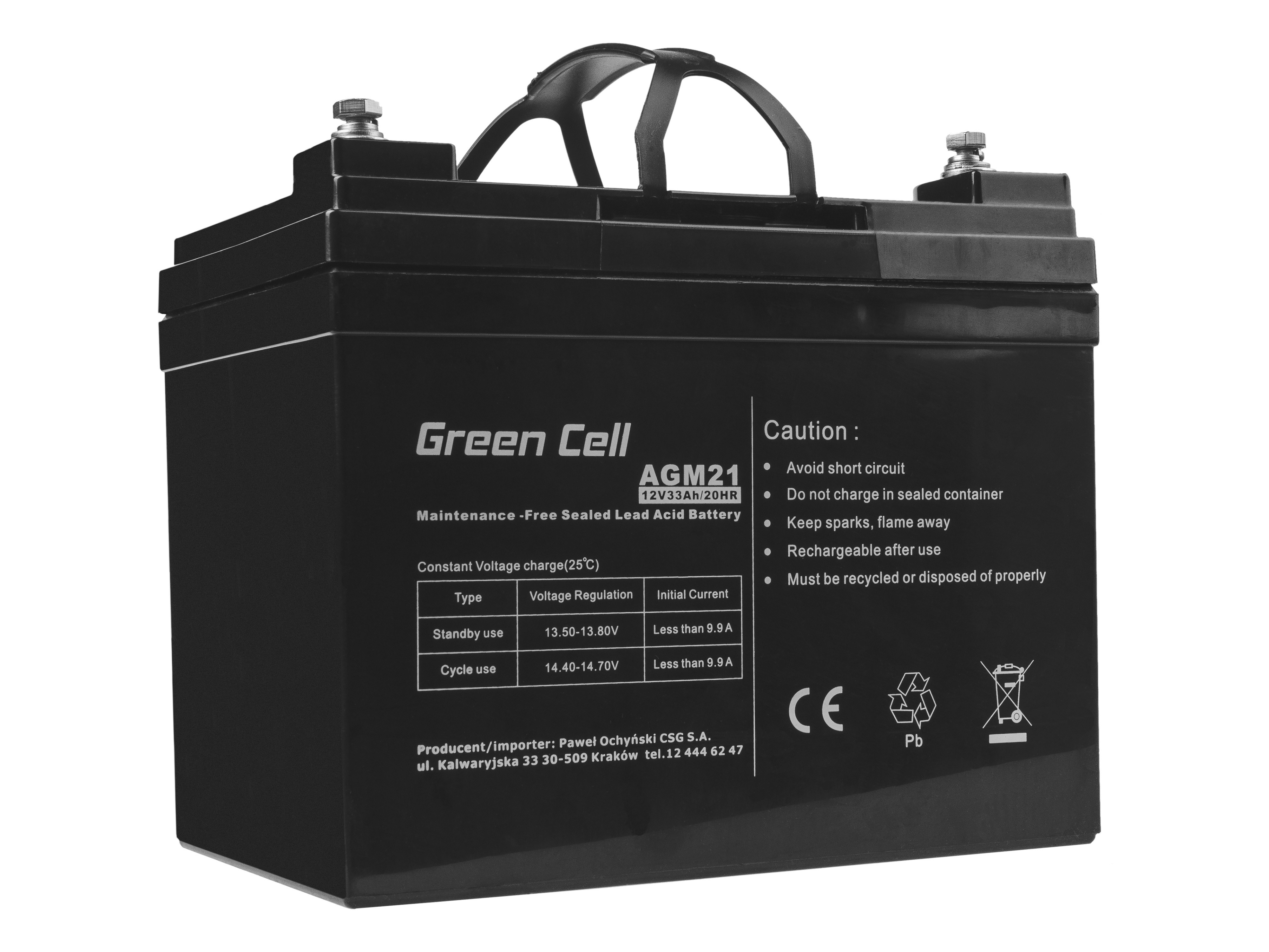 Green Cell AGM Battery 12V 33Ah