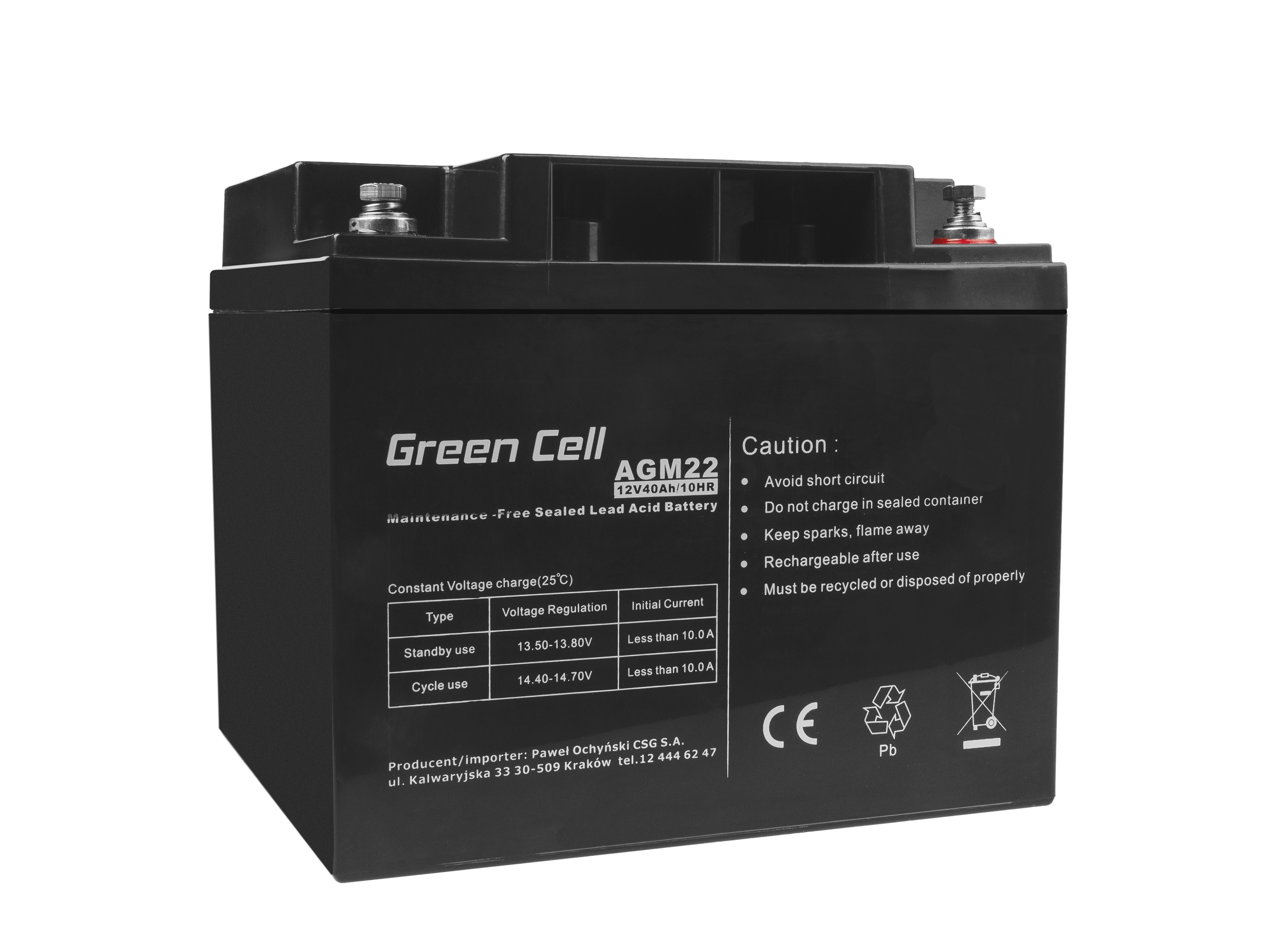 Green Cell AGM Battery 12V 40Ah