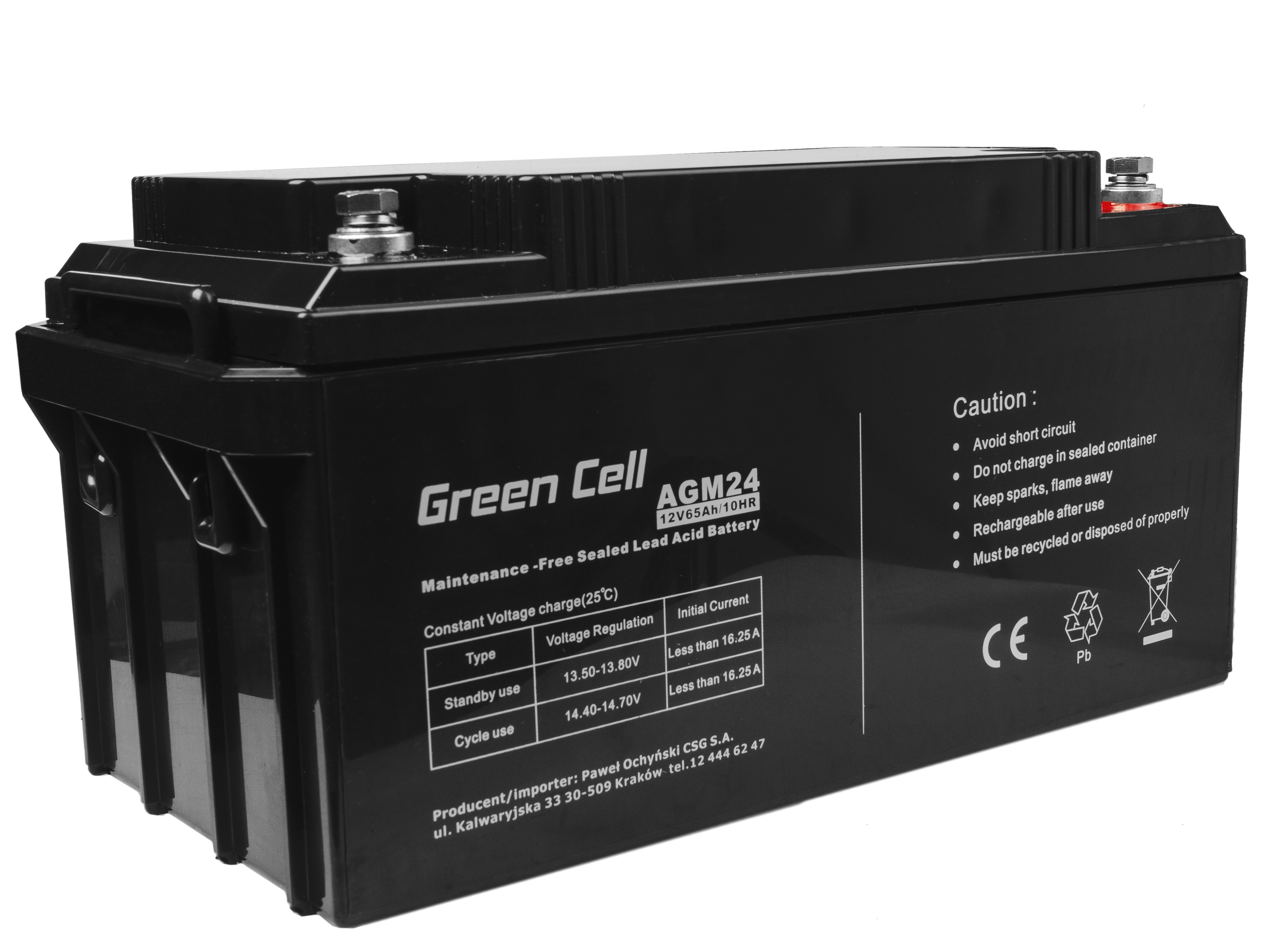 Green Cell AGM Battery 12V 65Ah