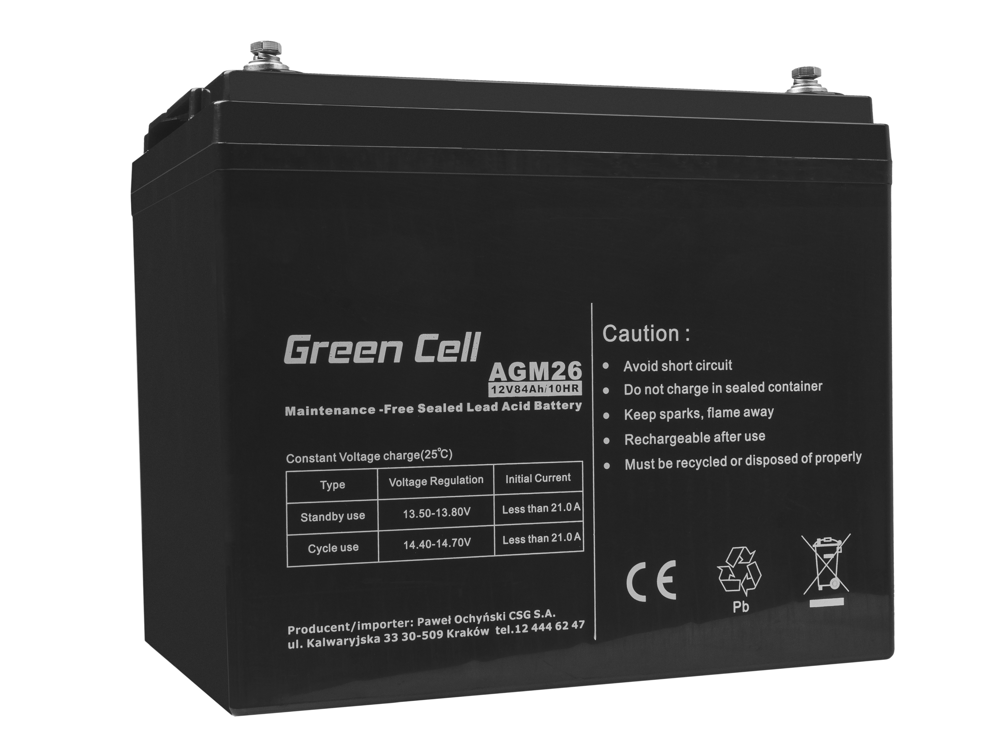Green Cell AGM Battery 12V 84Ah
