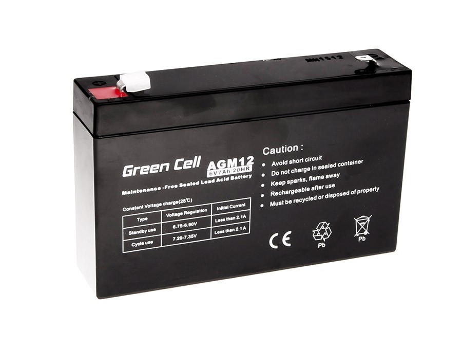 Green Cell AGM Battery 6V 7Ah