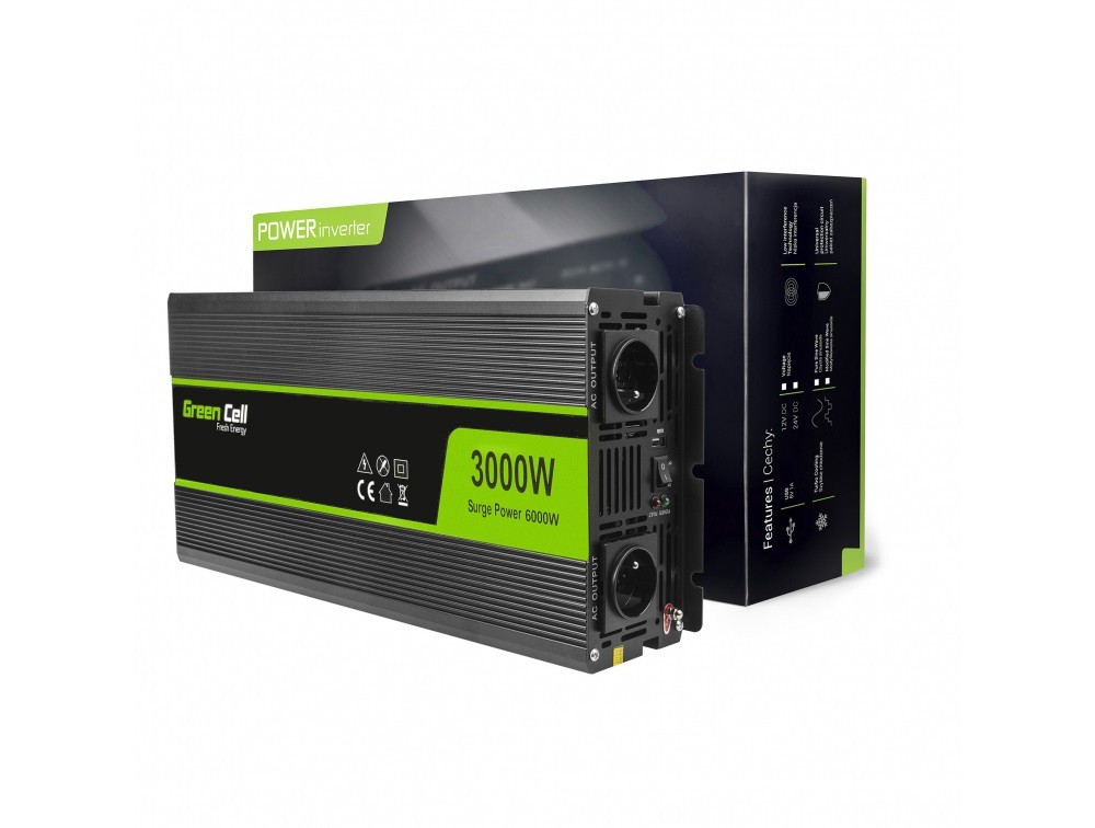 Green Cell ® Voltage Car Inverter 12V to 220V, 3000W/6000W