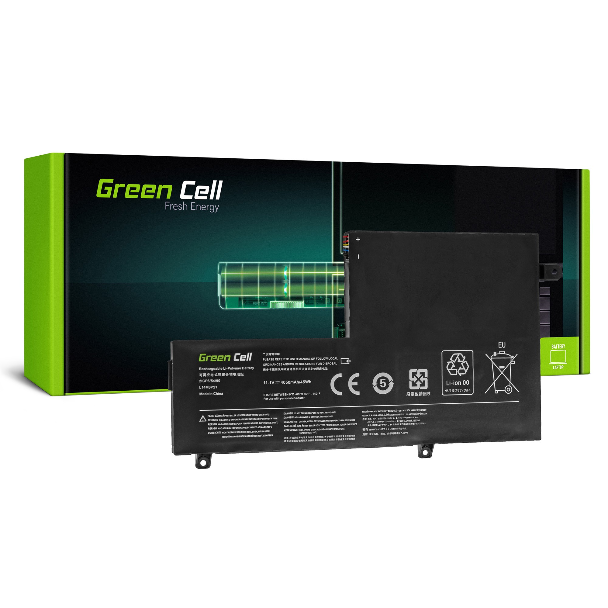 Bateria Green Cell L14M3P21 do Lenovo Yoga 500-14IBD 500-14ISK 500-15IBD 500-15ISK