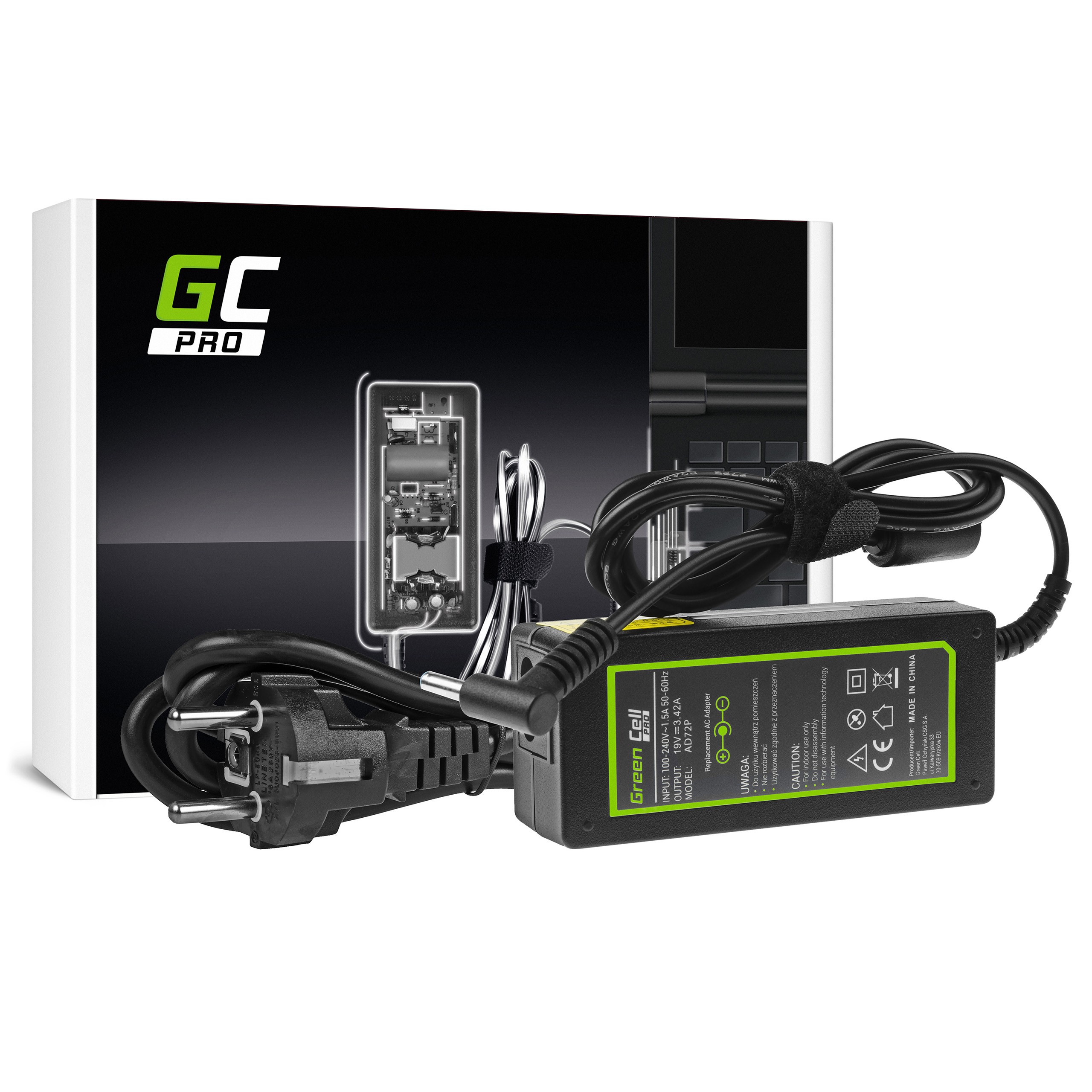 Zasilacz Ładowarka Green Cell PRO 19V 3.42A 65W do AsusPro BU400 BU400A PU551 PU551L PU551LA PU551LD PU551J PU551JA